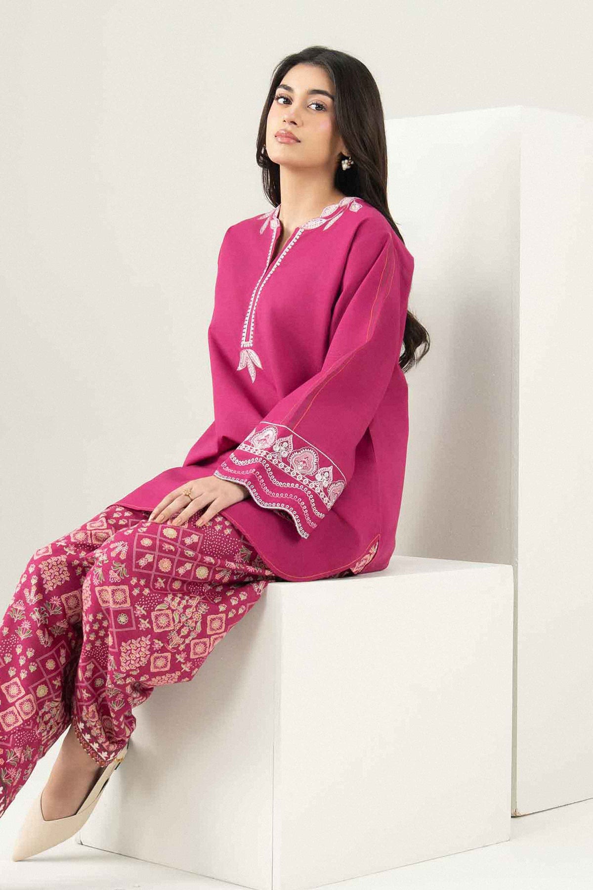 2 Piece - Printed Embroidered Suit - ST2STE-PRET26WV2-39