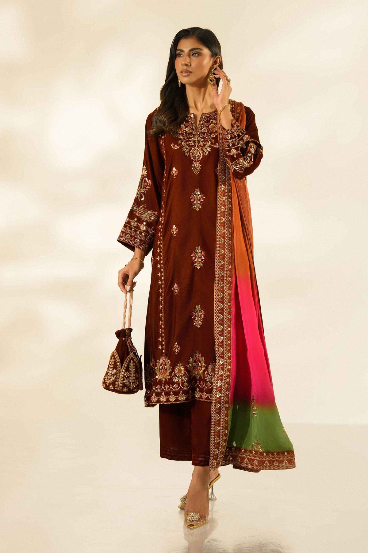 3 PIECE - EMBROIDERED SUIT - ST3PE-LUXE26WV1-43