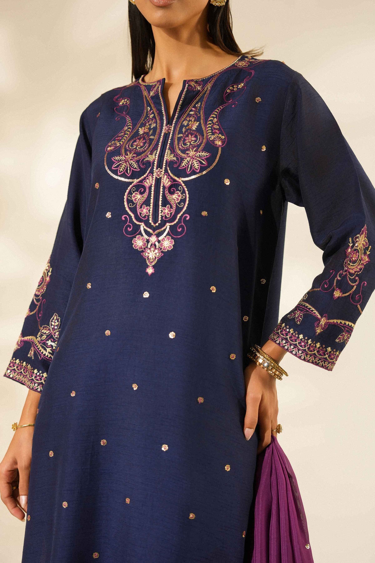 3 Piece - Embroidered Suit - ST3PE-LUXE26WV2-25