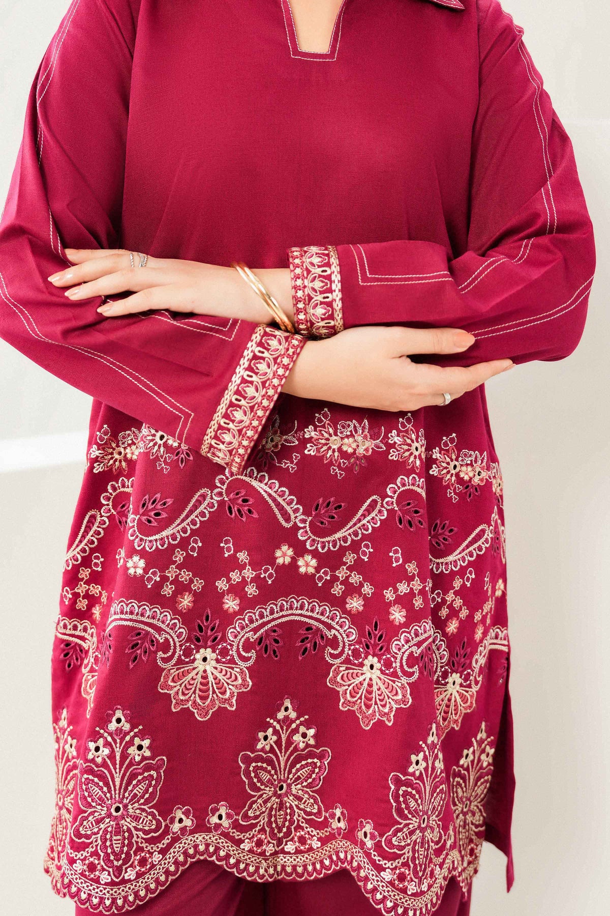 3 Piece - Embroidered Suit - ST3PE-PRET26WV1-19