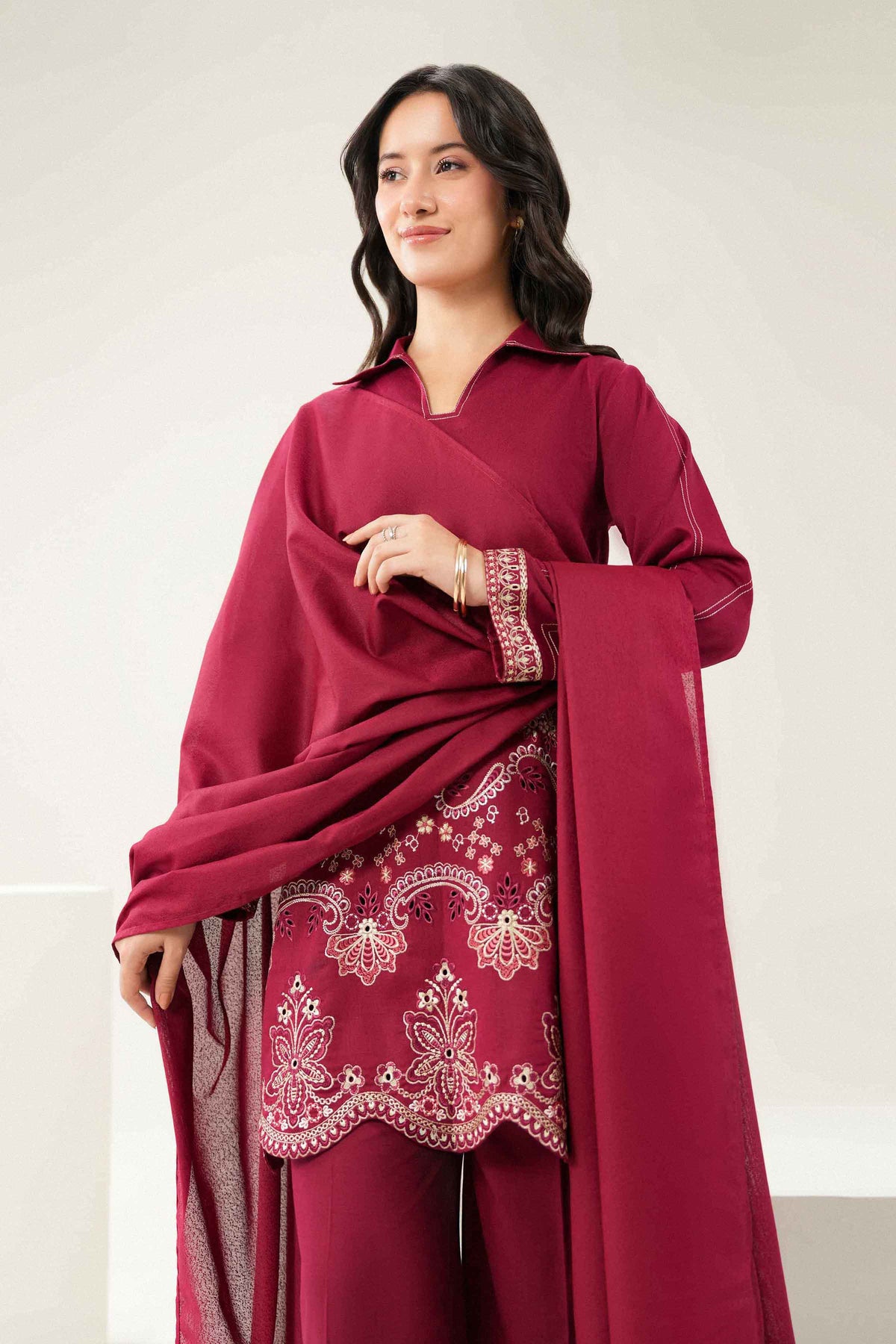 3 Piece - Embroidered Suit - ST3PE-PRET26WV1-19