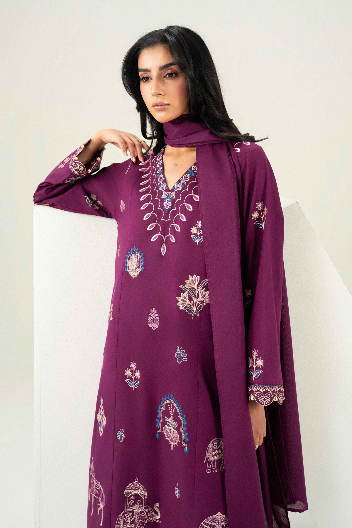 3 Piece - Embroidered Suit - ST3PE-PRET26WV1-20