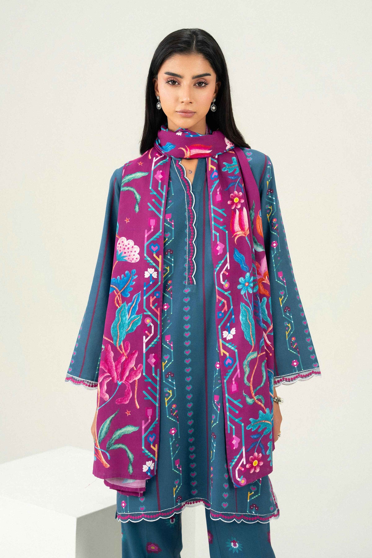 3 Piece - Printed Embroidered Suit - ST3PE-PRET26WV1-27