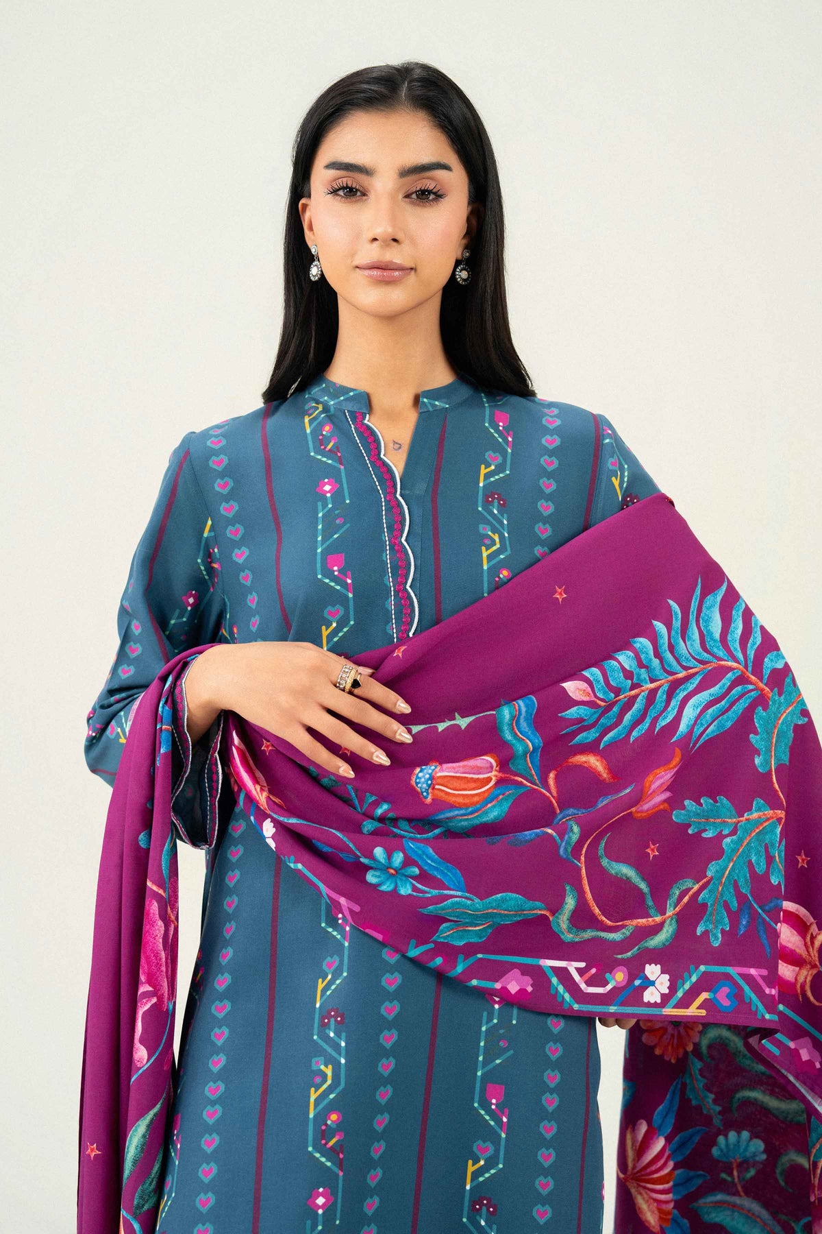 3 Piece - Printed Embroidered Suit - ST3PE-PRET26WV1-27