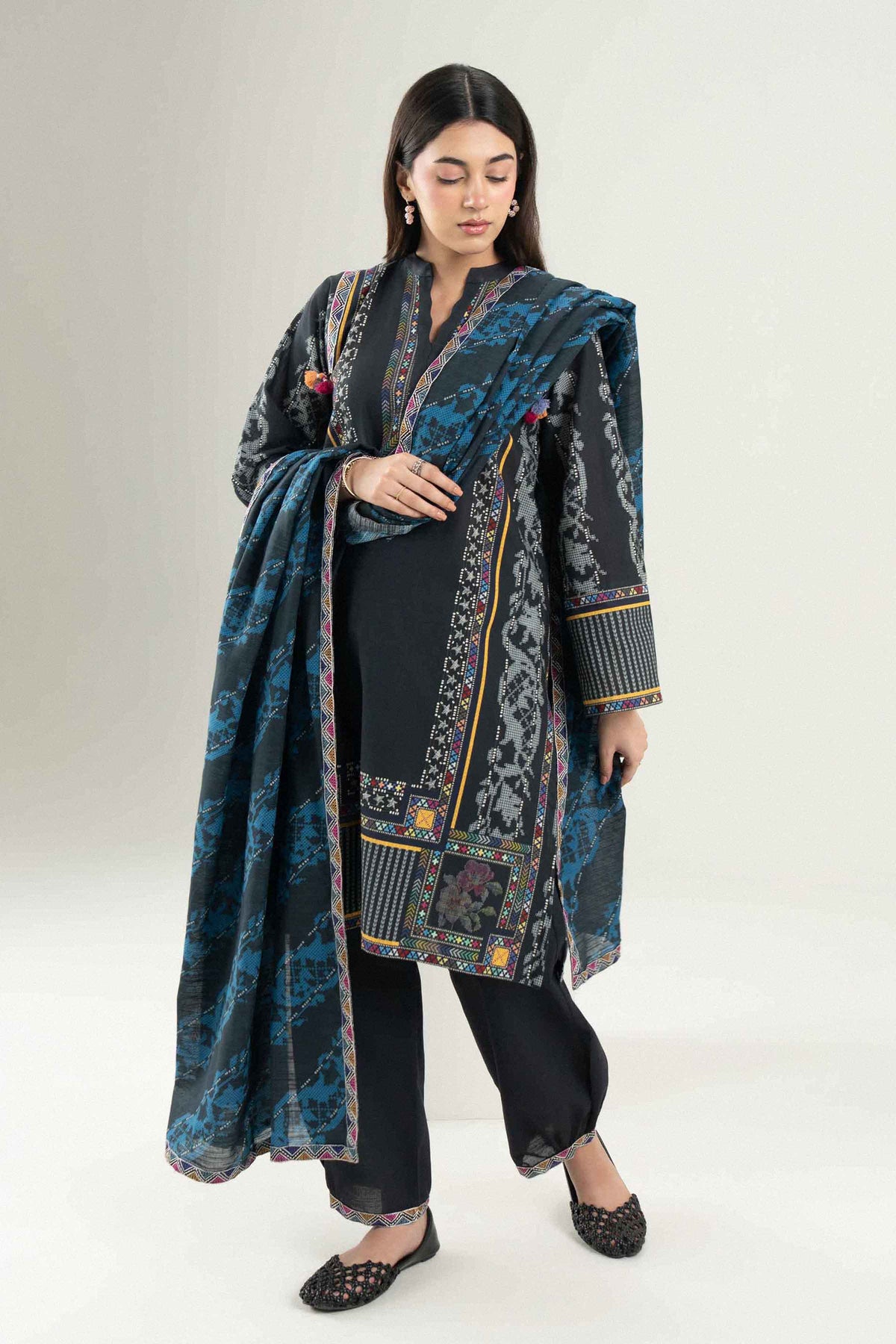 3 Piece - Printed Embroidered Suit - ST3PE-PRET26WV1-3