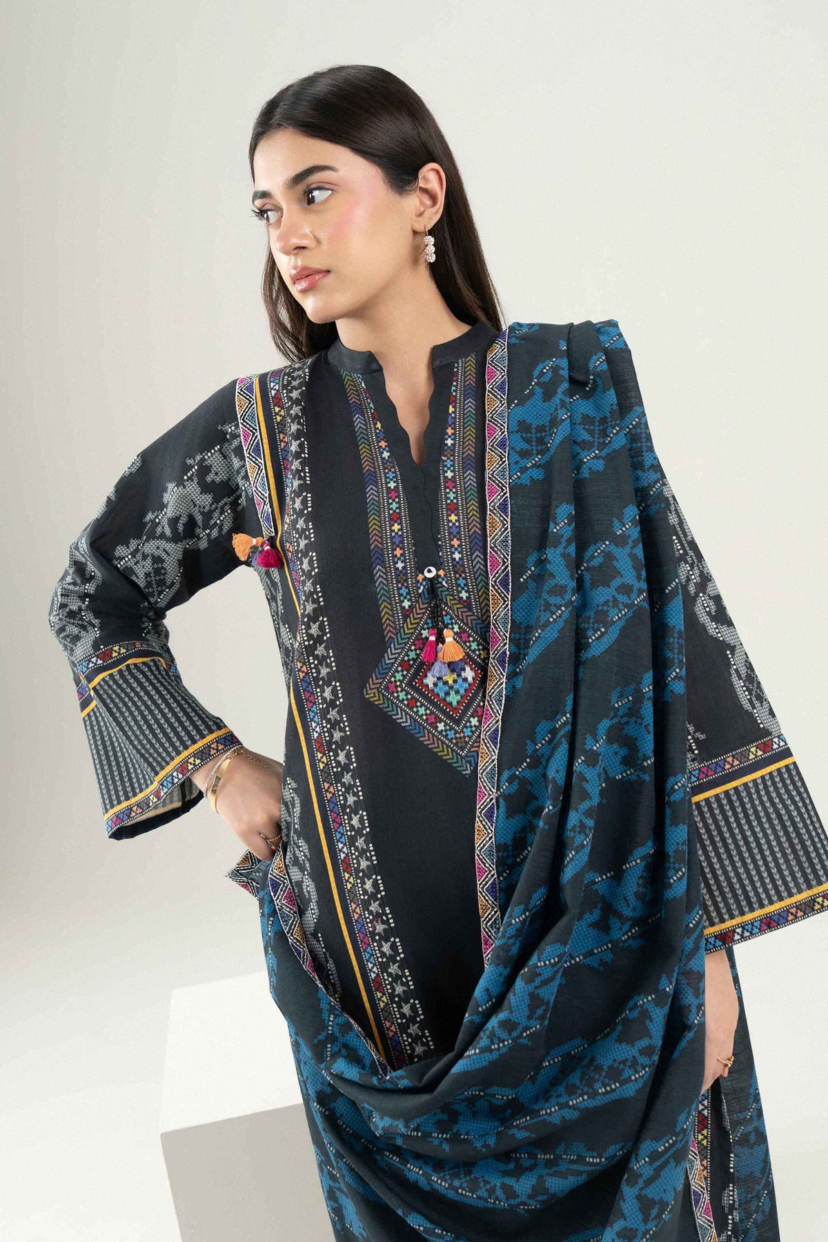 3 Piece - Printed Embroidered Suit - ST3PE-PRET26WV1-3