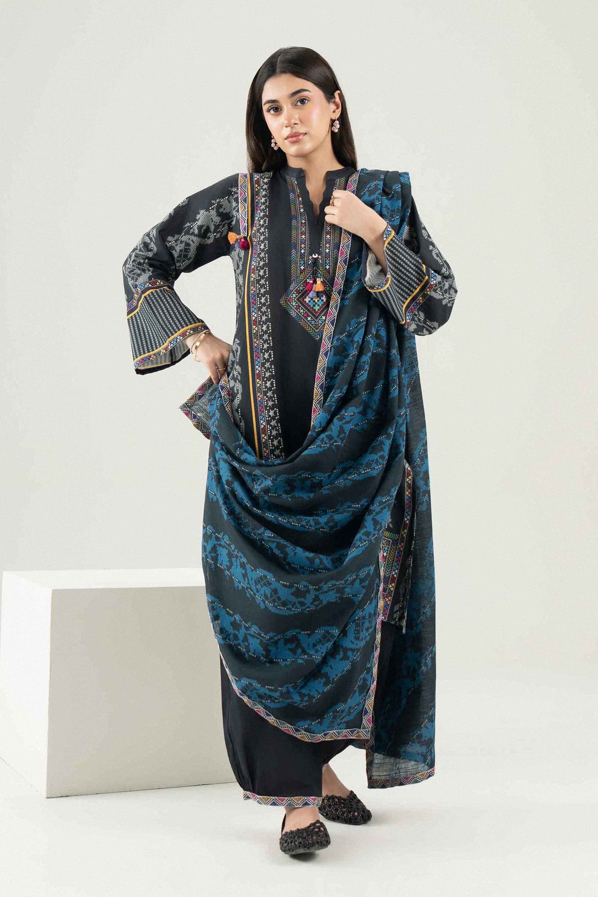 3 Piece - Printed Embroidered Suit - ST3PE-PRET26WV1-3