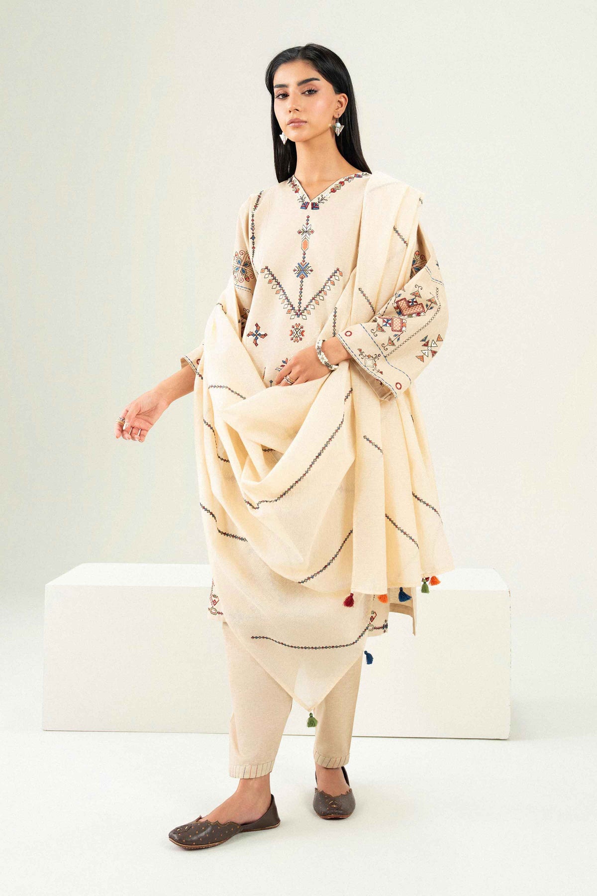 3 Piece - Embroidered Suit - ST3PE-PRET26WV2-29
