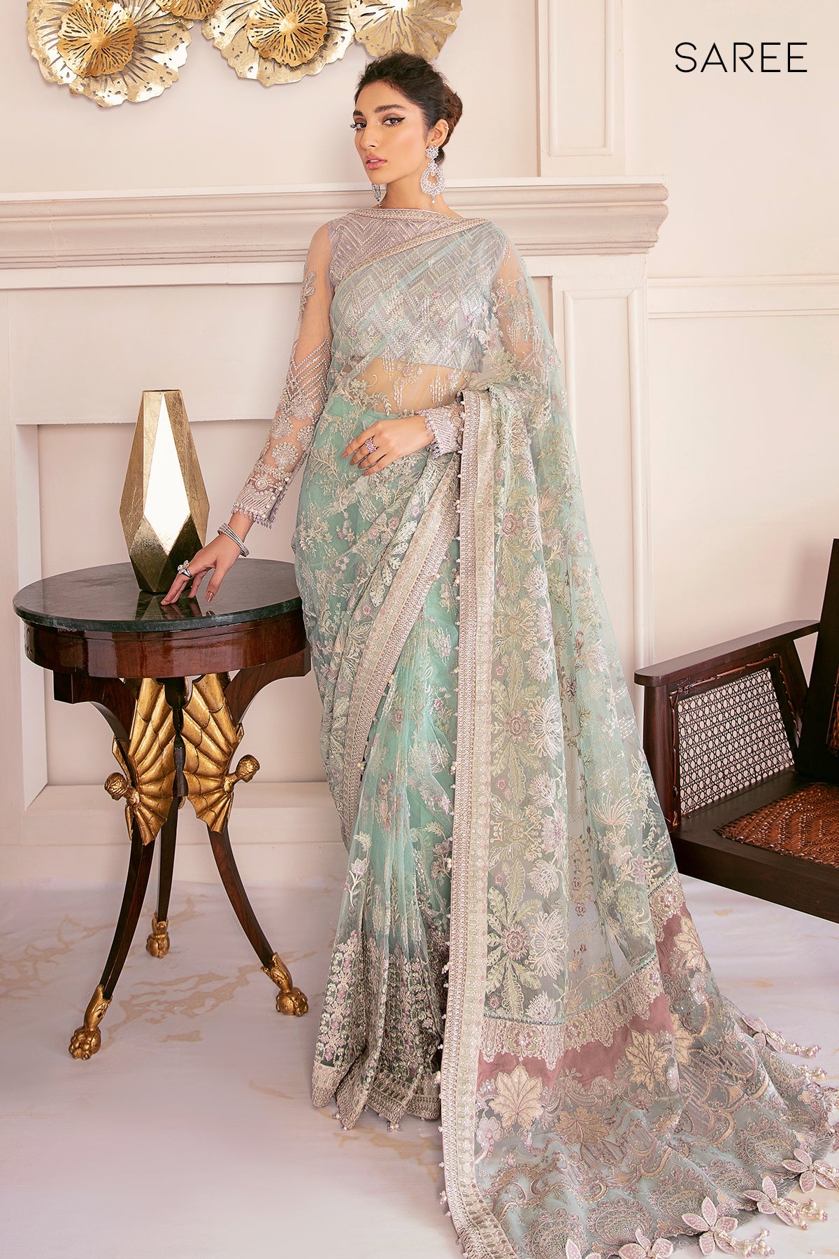 EMBROIDERED NET CH08-10 STITCHED