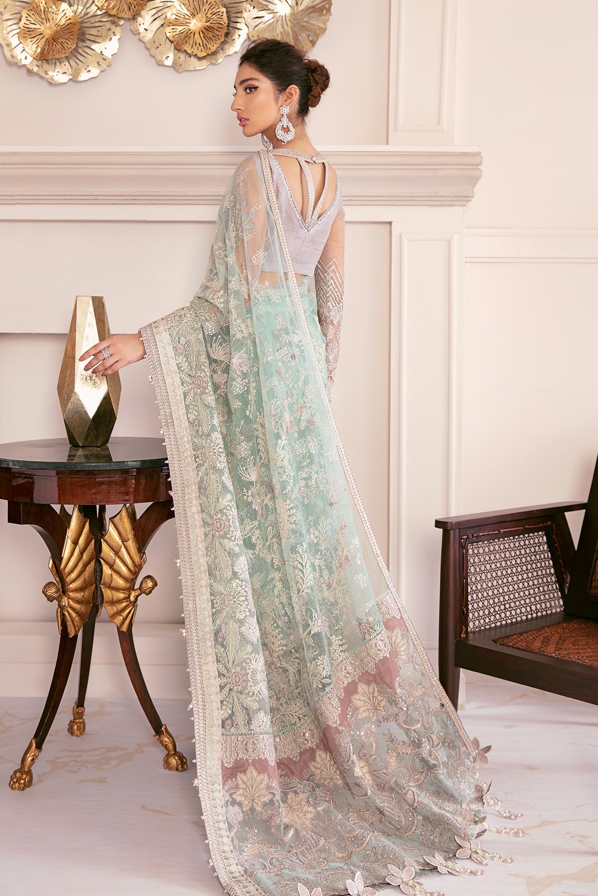 EMBROIDERED NET CH08-10 STITCHED