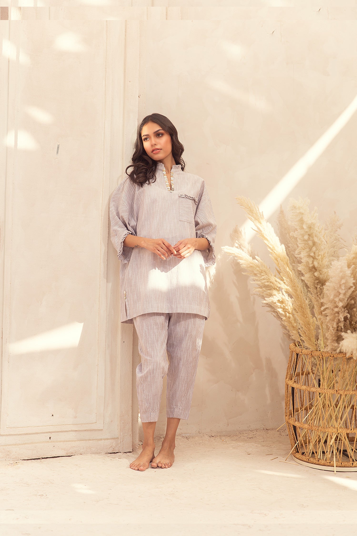 Striped Brown Matching Set