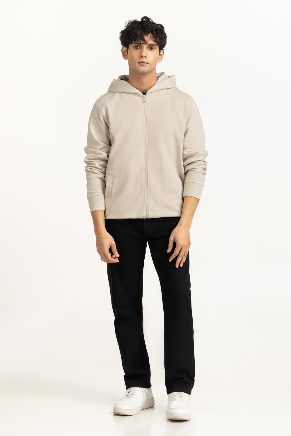 Regular Fit Hooded Zipper