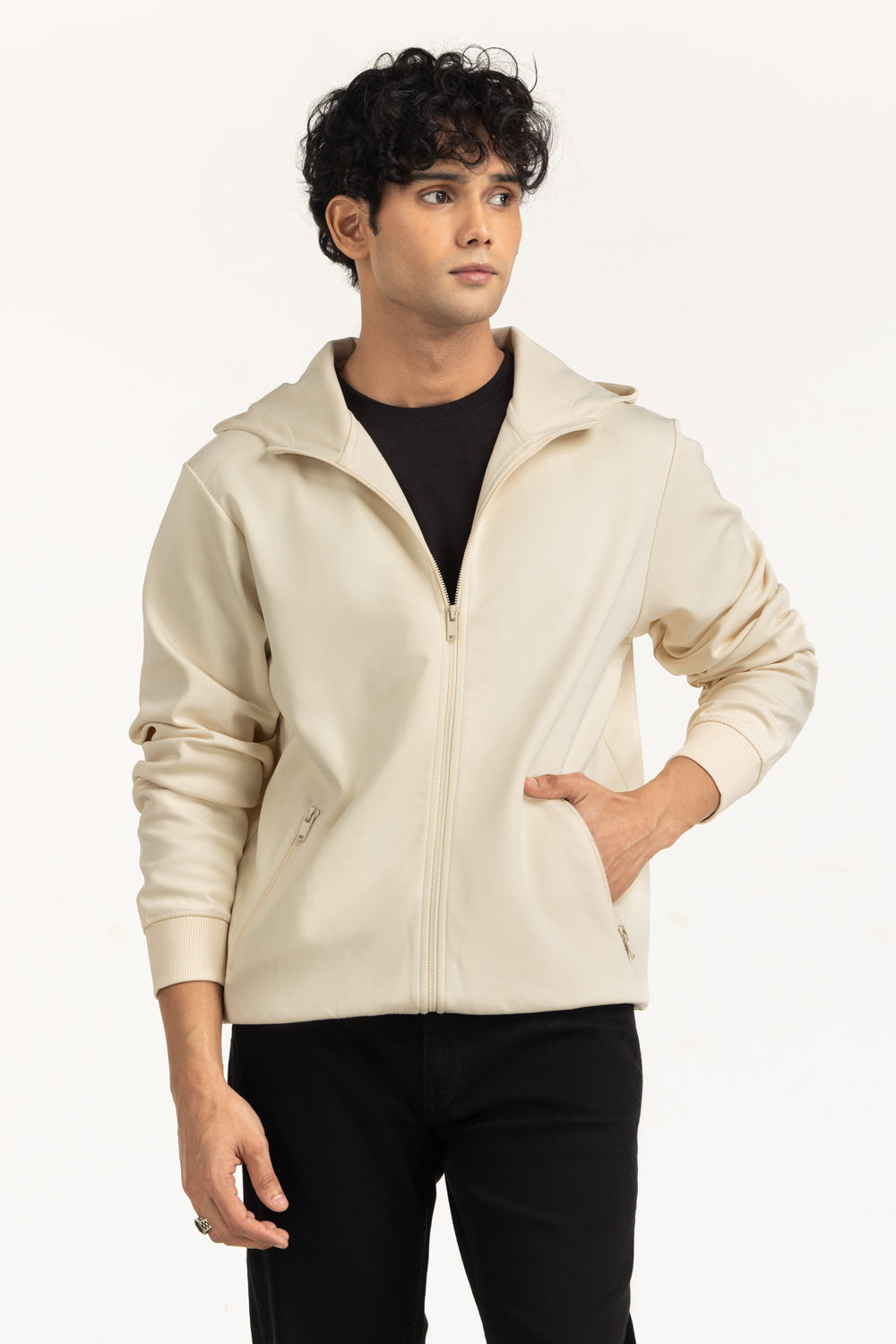 Regular Fit Hooded Zipper