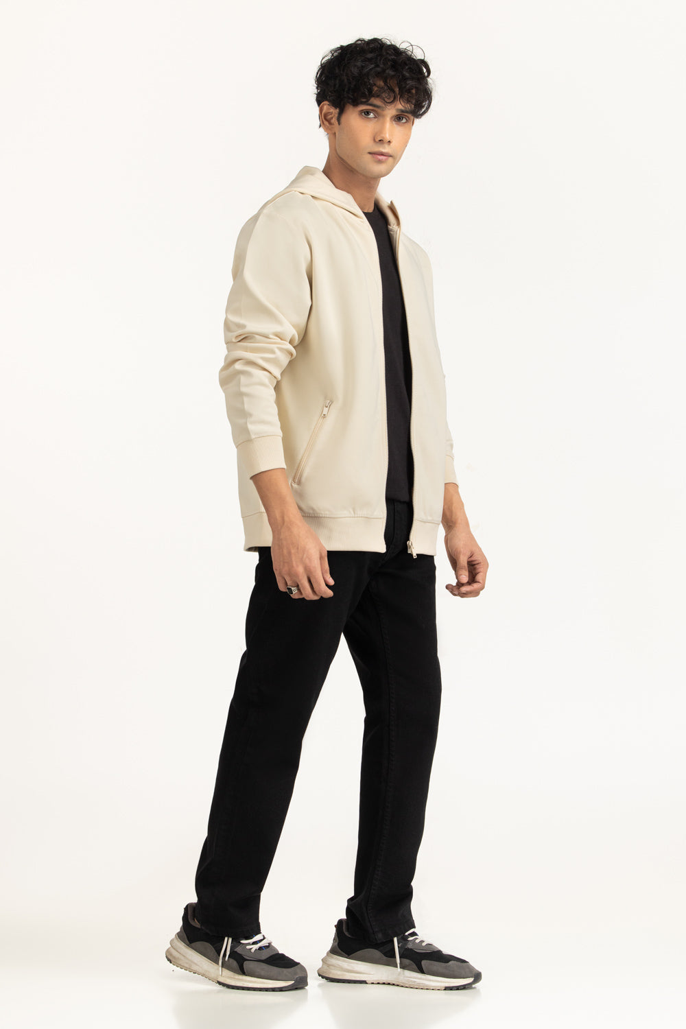 Regular Fit Hooded Zipper