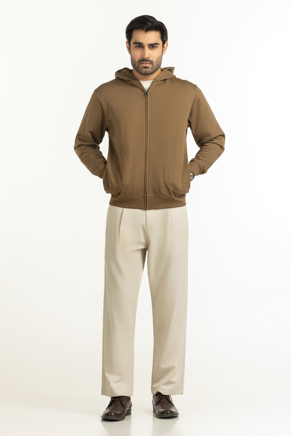 Regular Fit Hooded Zipper