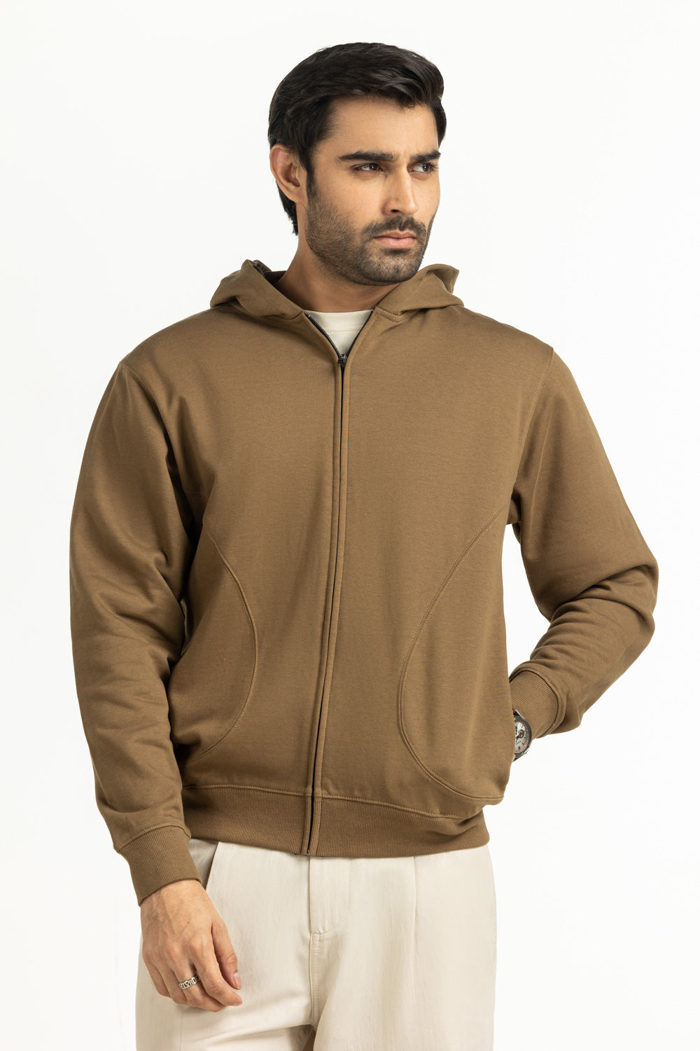 Regular Fit Hooded Zipper
