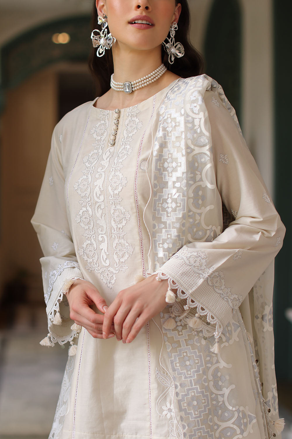Gul Ahmed - 3 Piece Embroidered Lawn Suit with Chiffon Dupatta