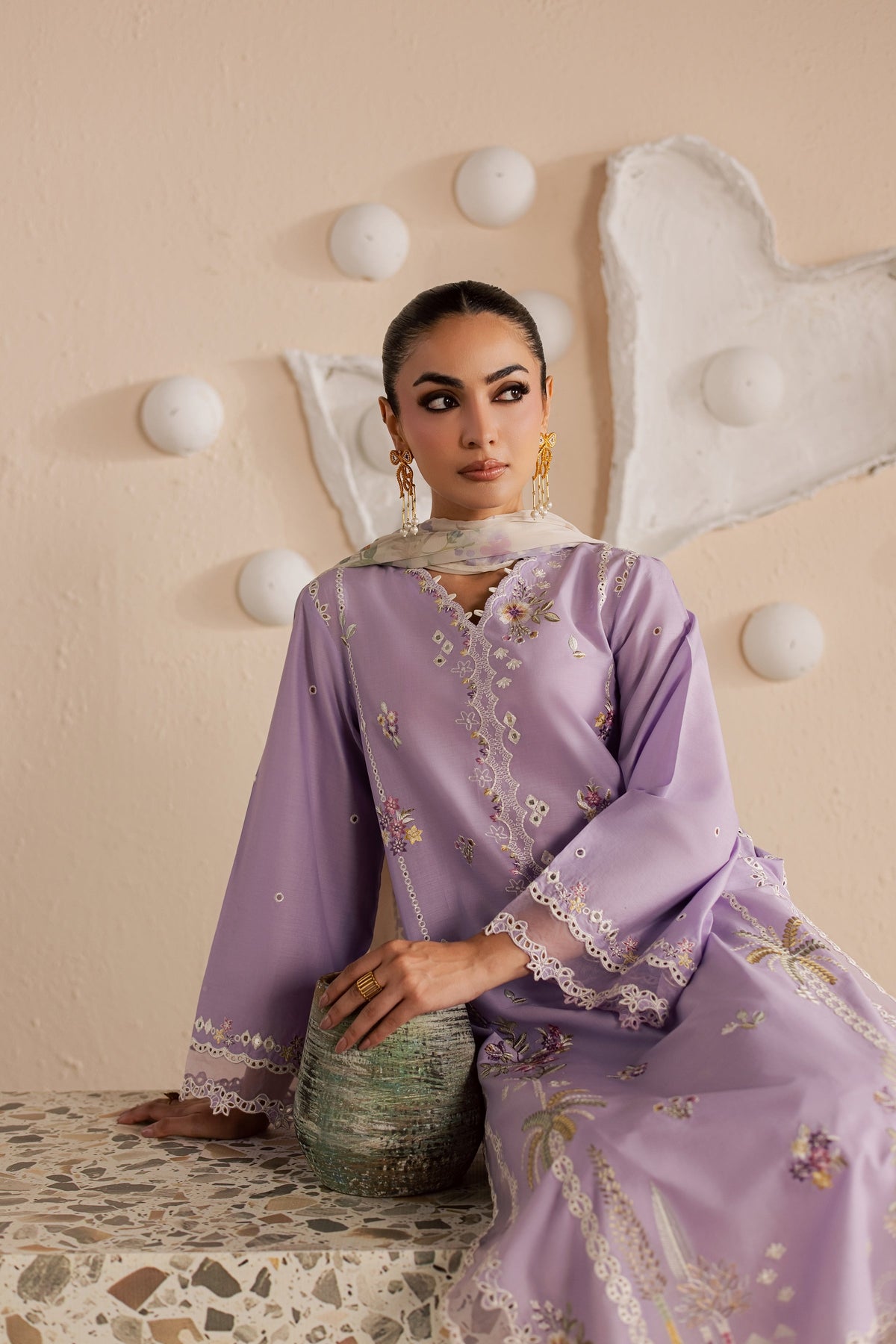 Skylie Jane 3Pc - Embroidered Lawn Dress