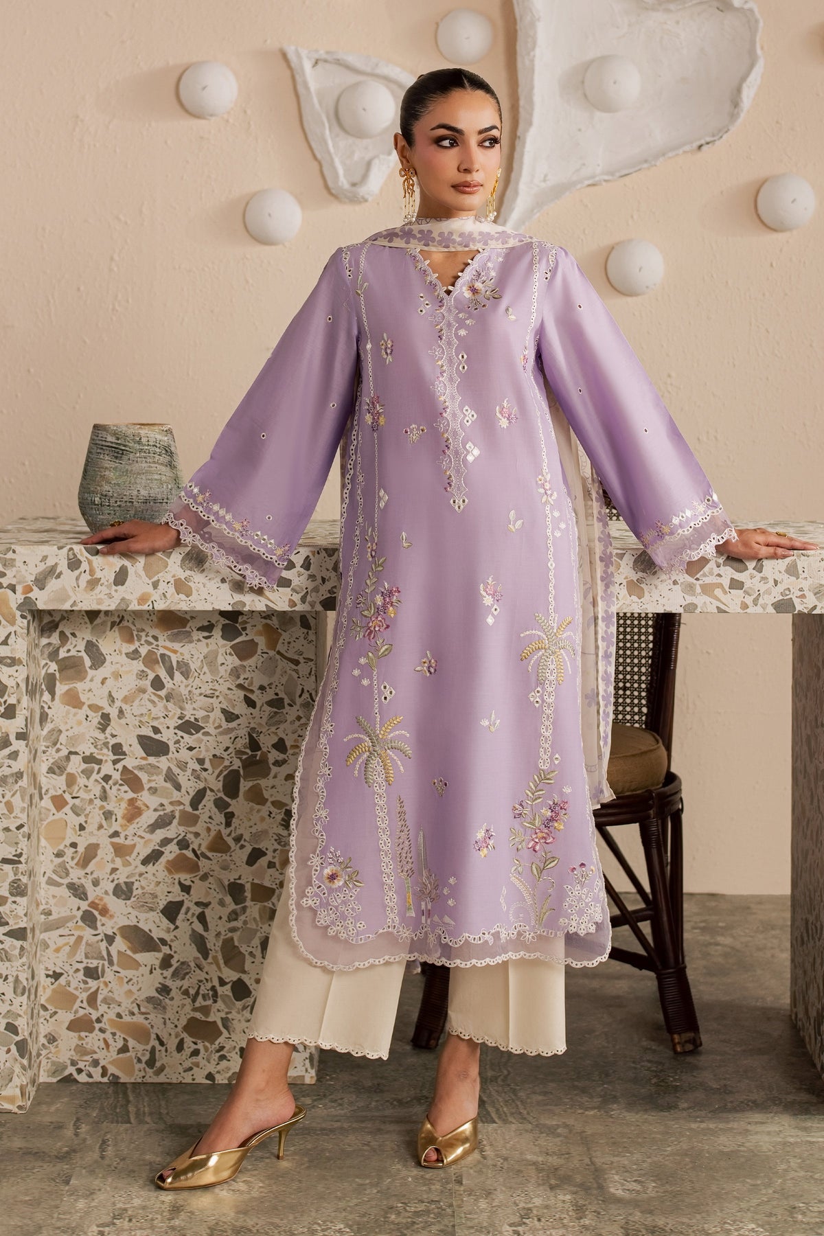Skylie Jane 3Pc - Embroidered Lawn Dress