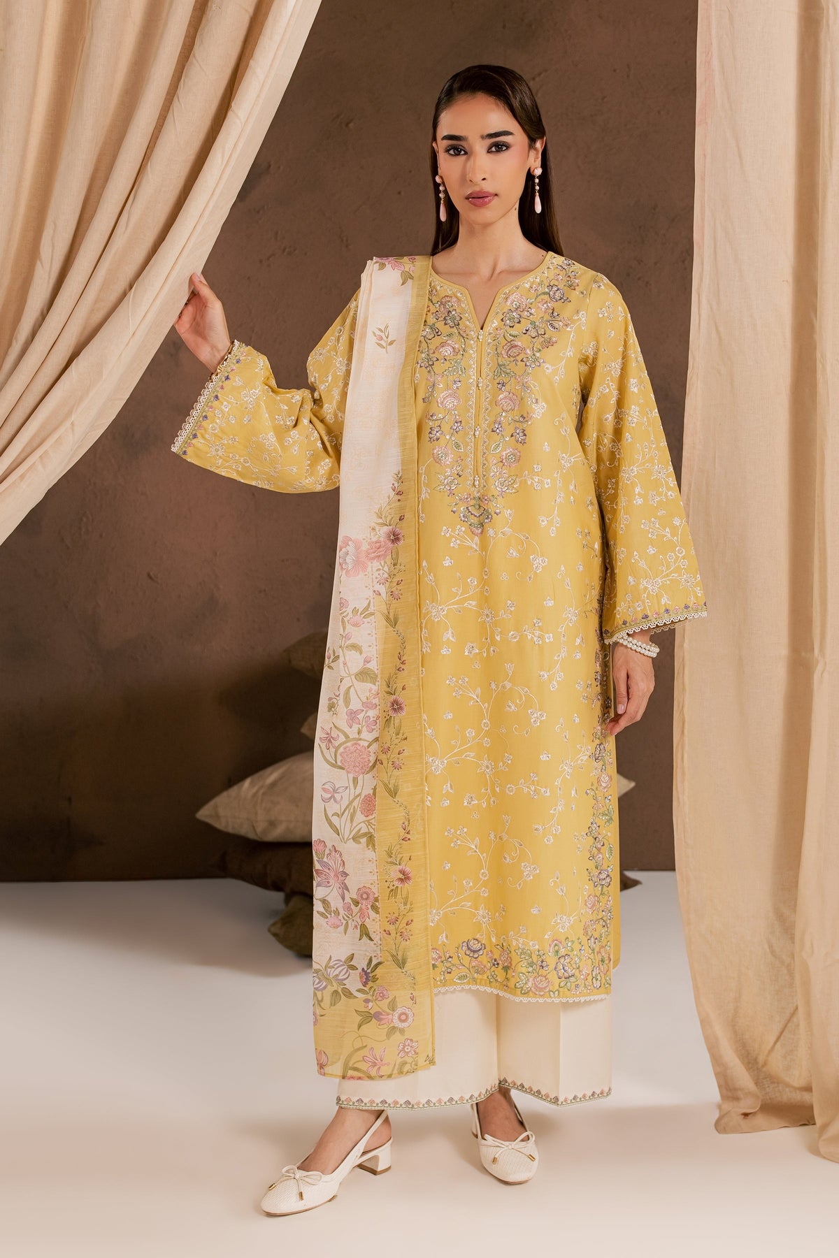 Sunlit Garden 3Pc - Embroidered Cambric Pret