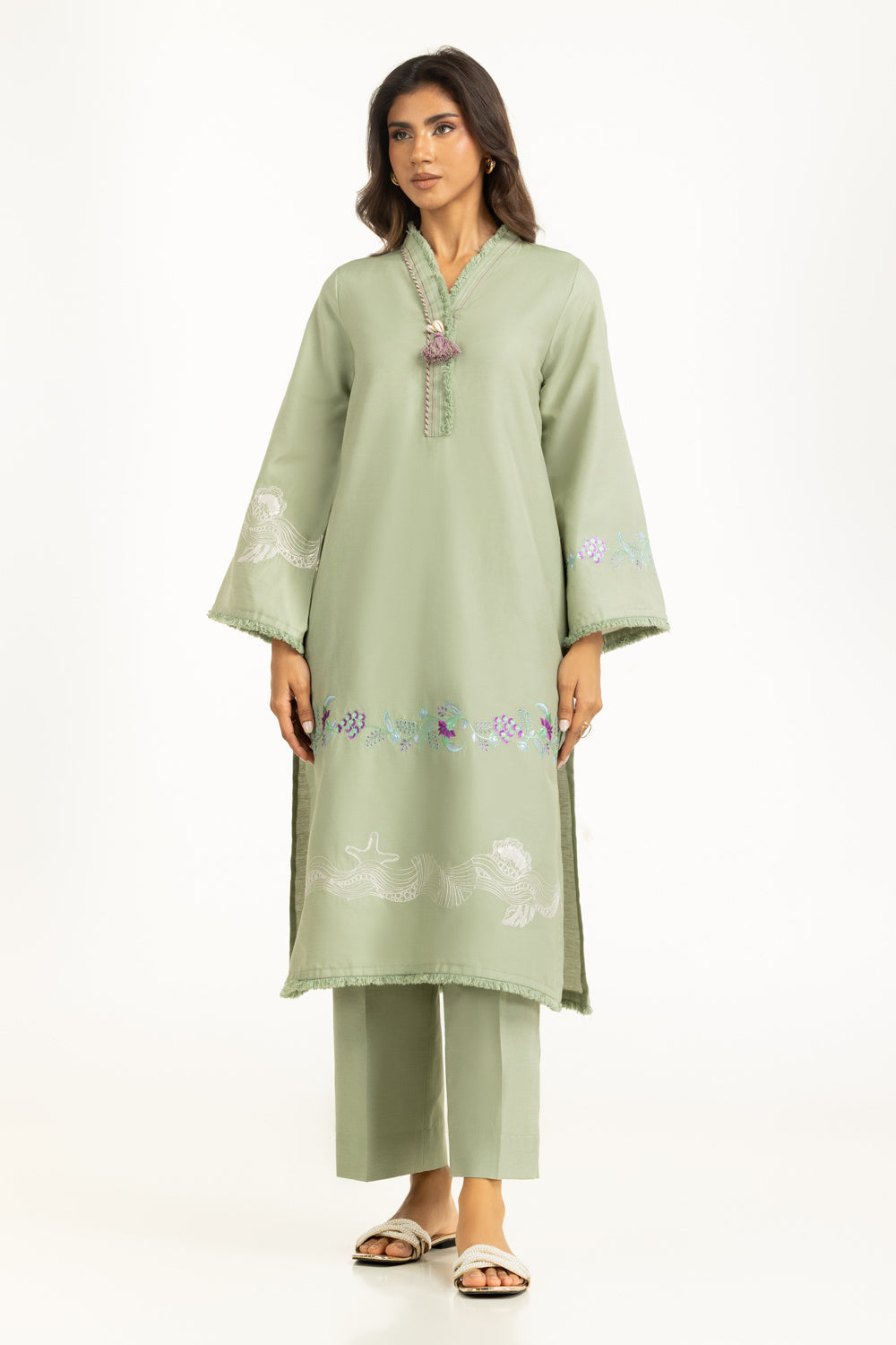 Twill Embroidered Co-Ord Set