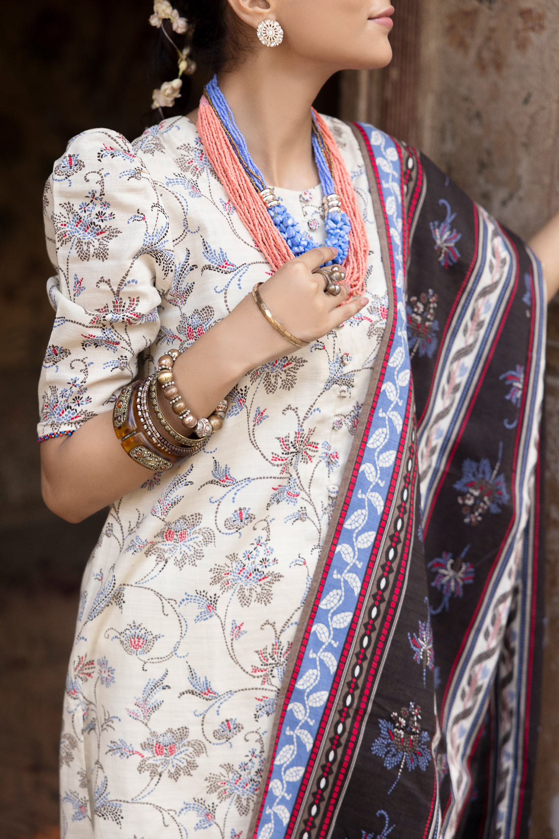 Unstitched Printed Warm Khaddar 3 Piece114075