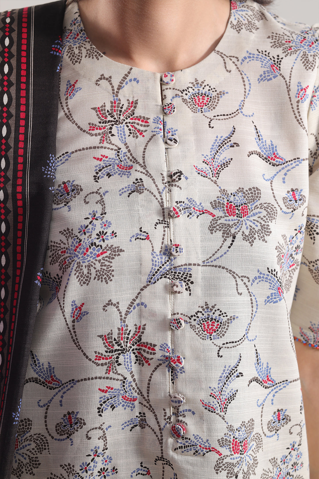 Unstitched Printed Cotton Khaddar 3 Piece114075