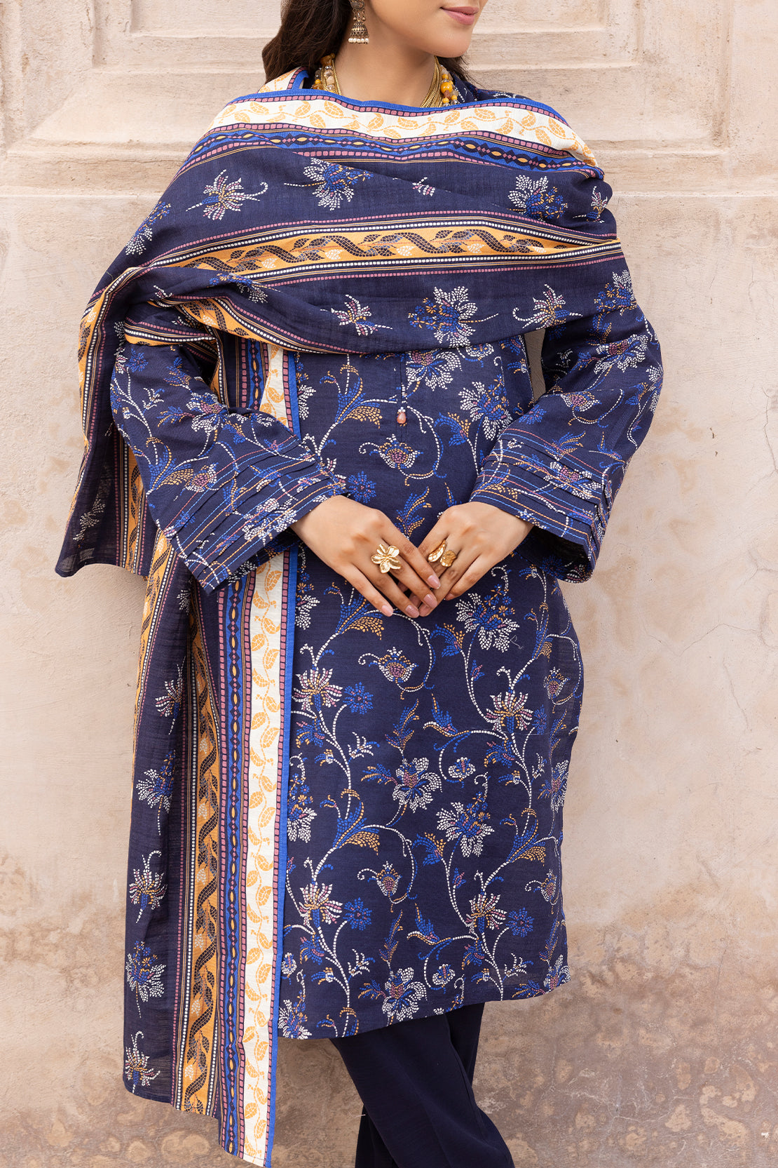 Unstitched Printed Warm Khaddar 3 Piece114076