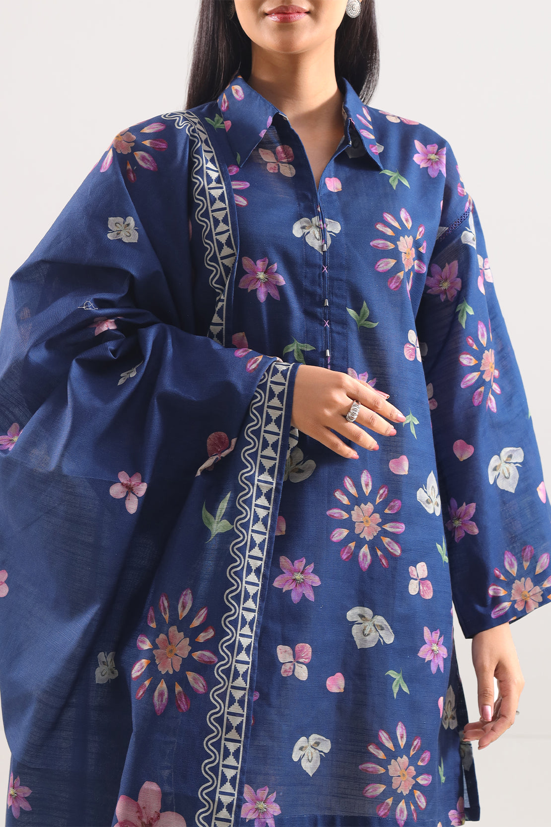 Unstitched Printed Cotton Khaddar 3 Piece114092