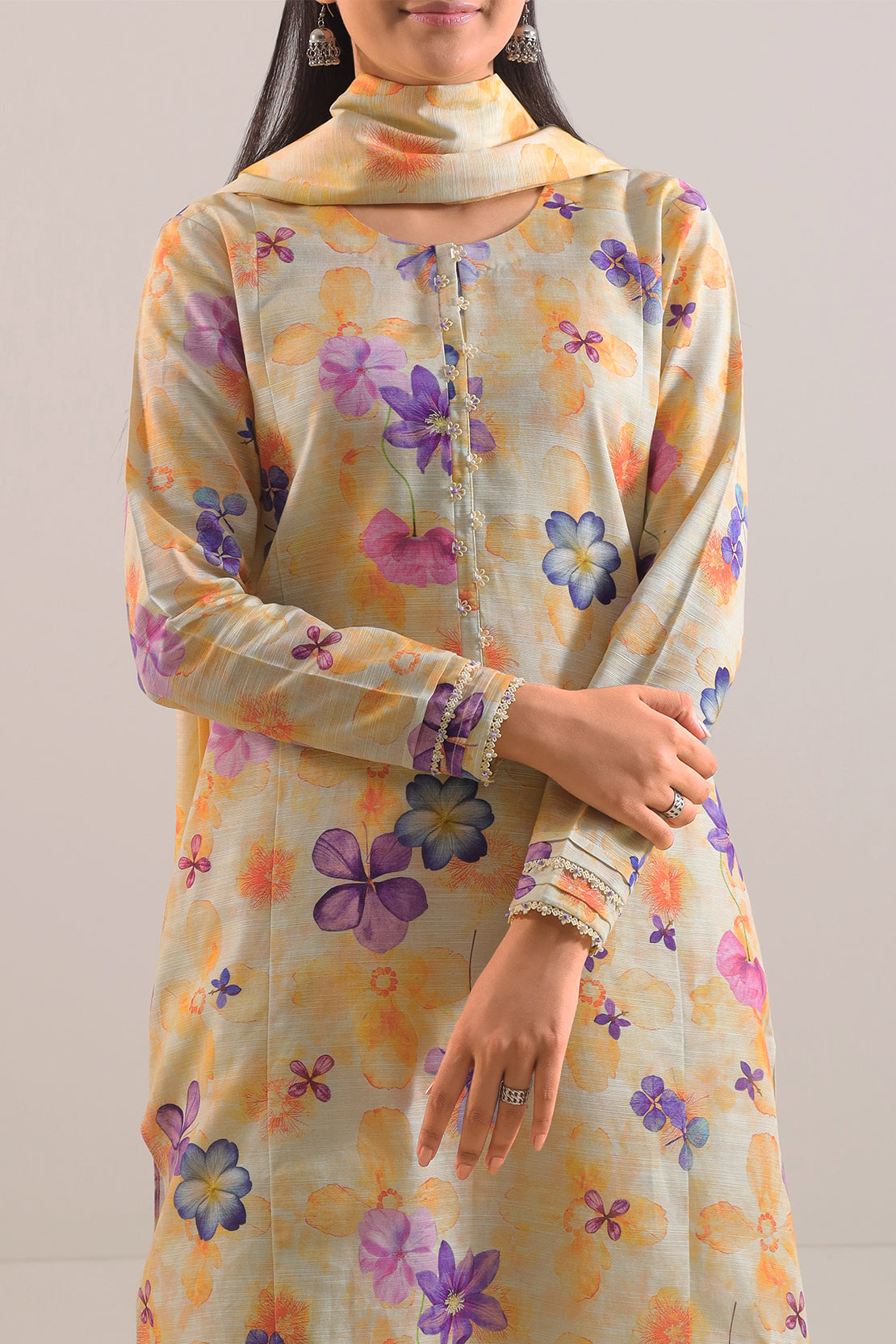 Unstitched Jacquard Khaddar 3 Piece114093