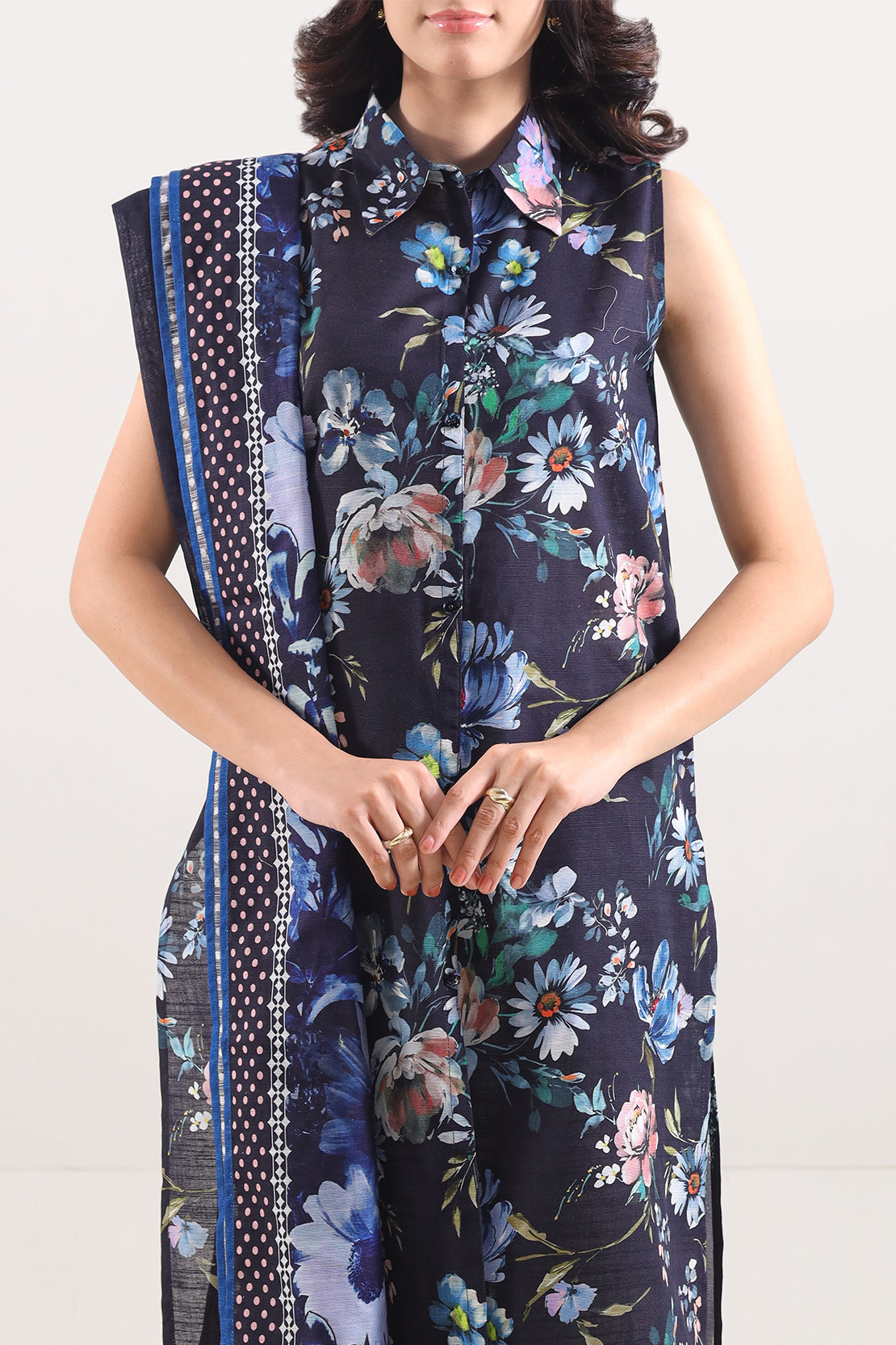 Unstitched Printed Cotton Khaddar 3 Piece114097