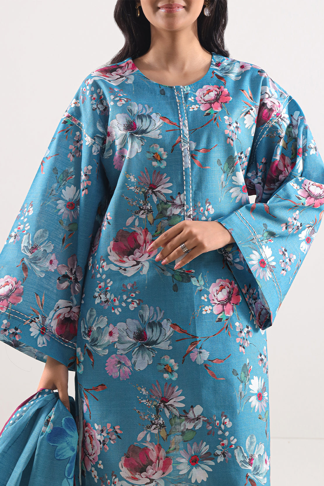 Unstitched Printed Cotton Khaddar 3 Piece114098