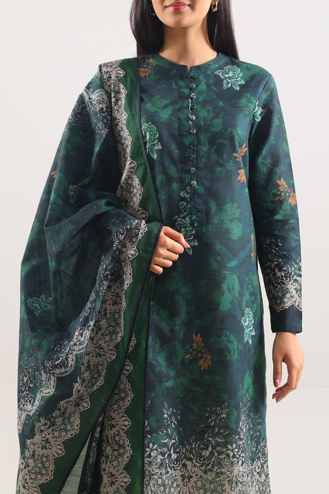 Unstitched Printed Cotton Khaddar 3 Piece114100