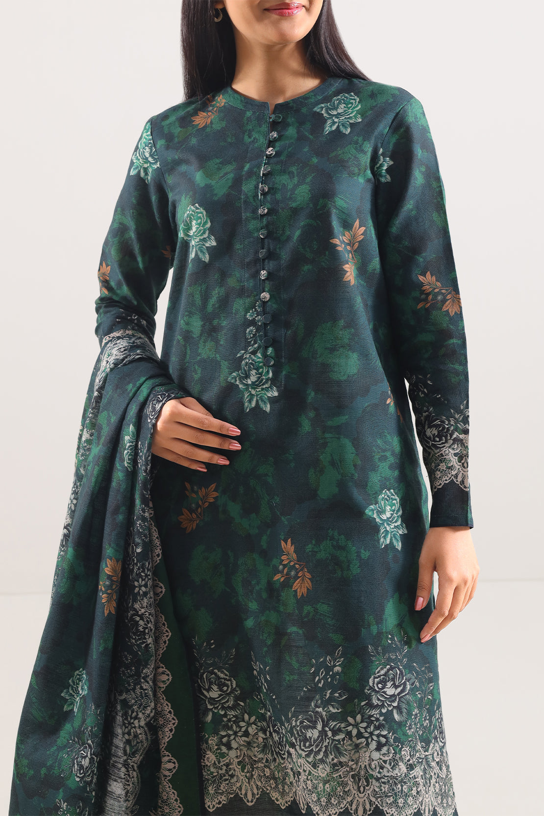 Unstitched Printed Cotton Khaddar 3 Piece114100