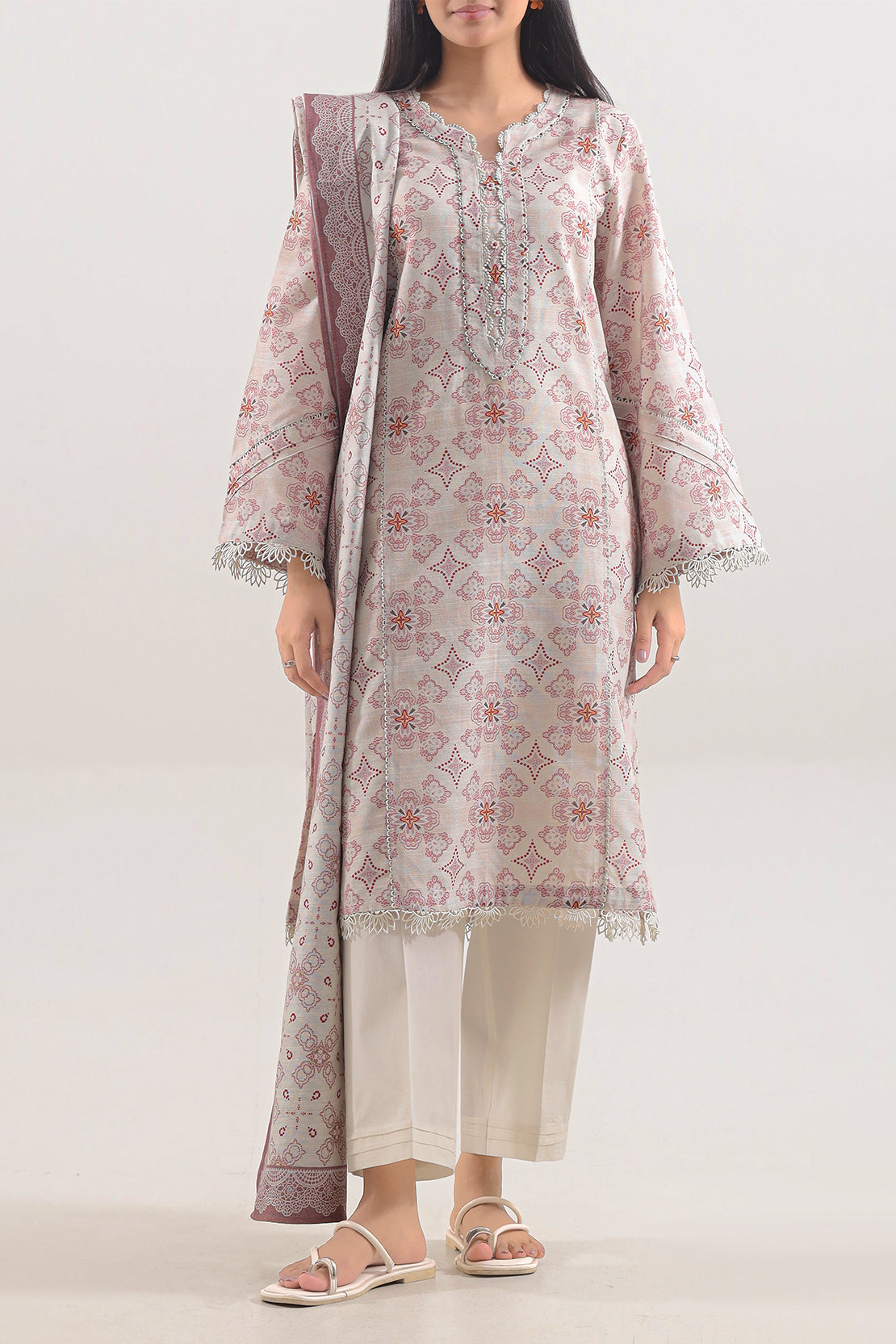 Unstitched Printed Warm Khaddar 3 Piece117396
