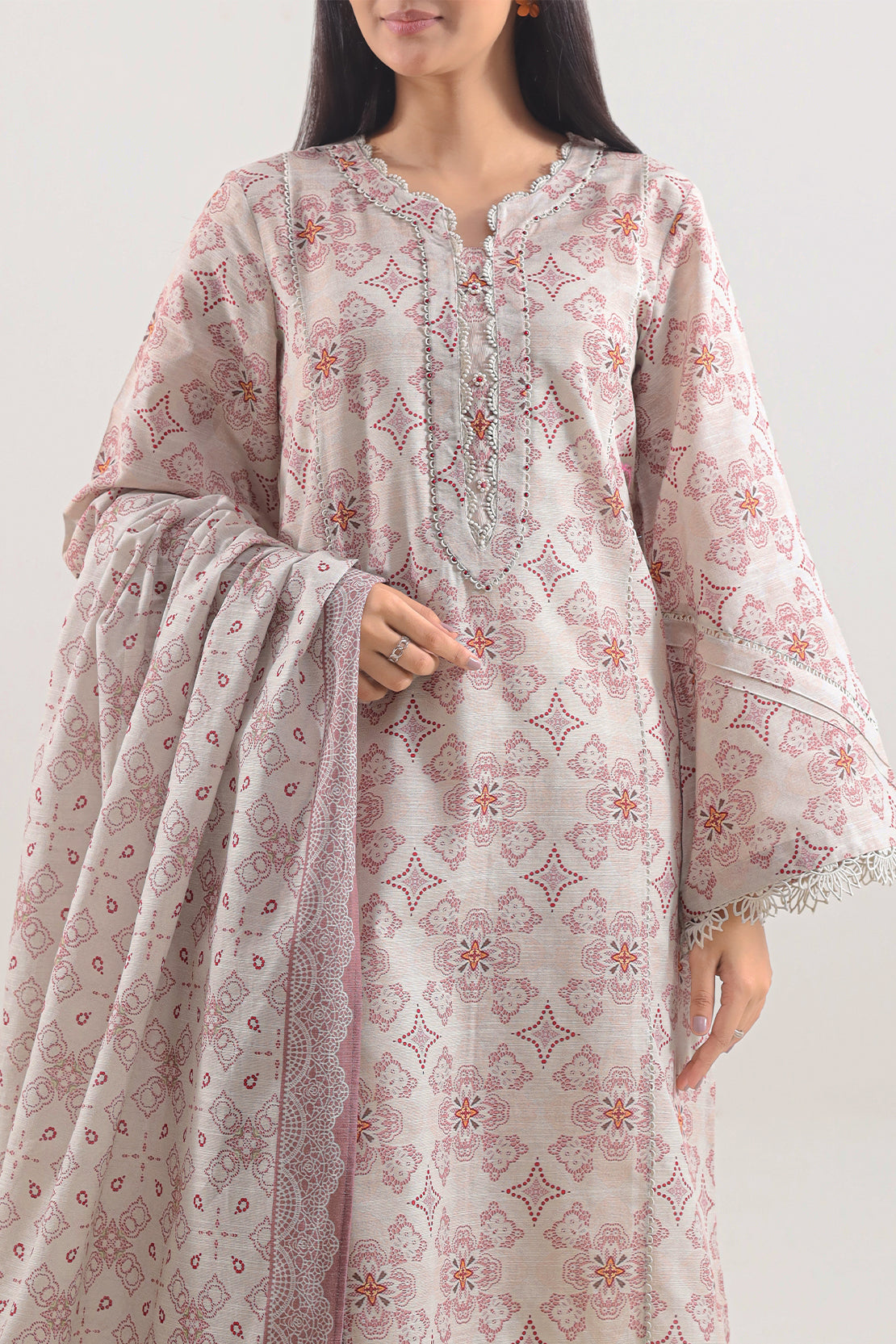 Unstitched Printed Warm Khaddar 3 Piece117396