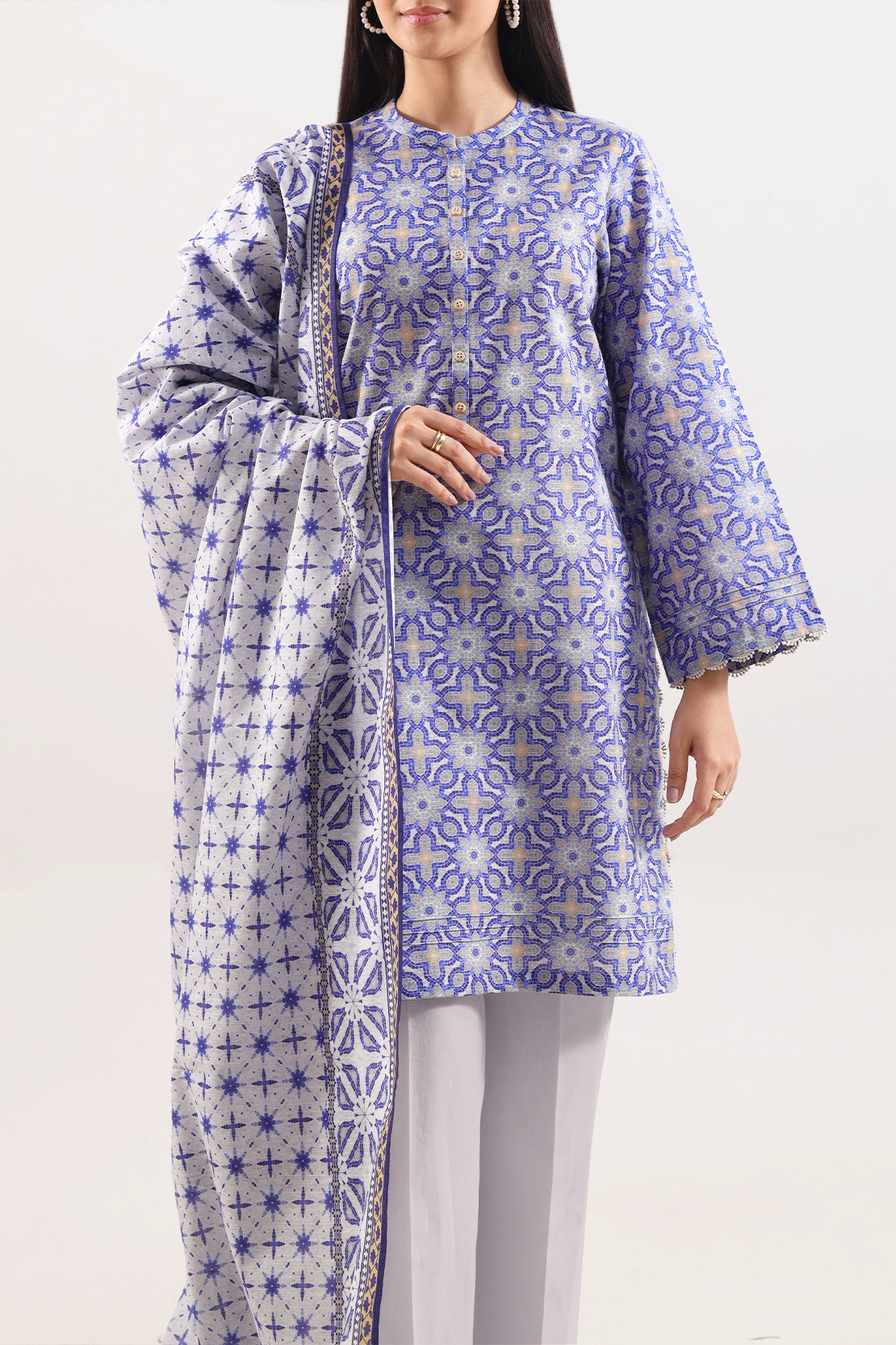 Unstitched Printed Warm Khaddar 3 Piece119413