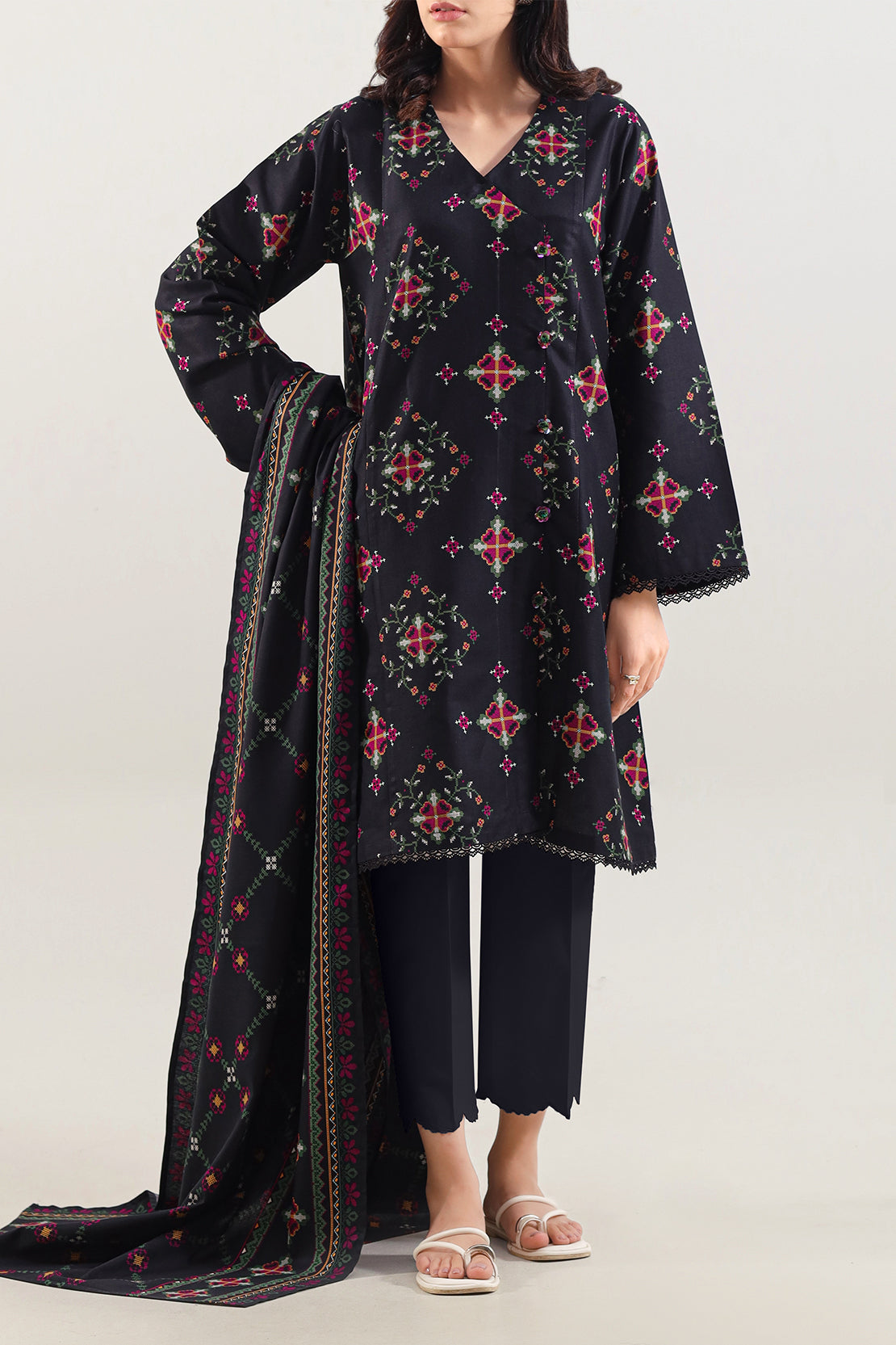 Unstitched Printed Pashmina 3 Piece120583