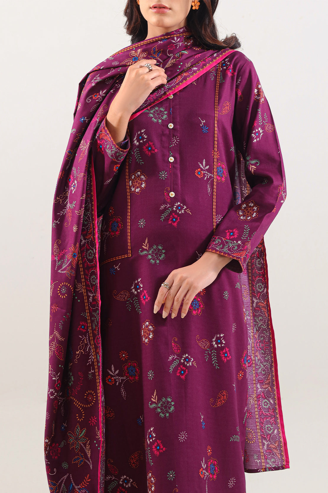 Unstitched Printed Pashmina 3 Piece120586