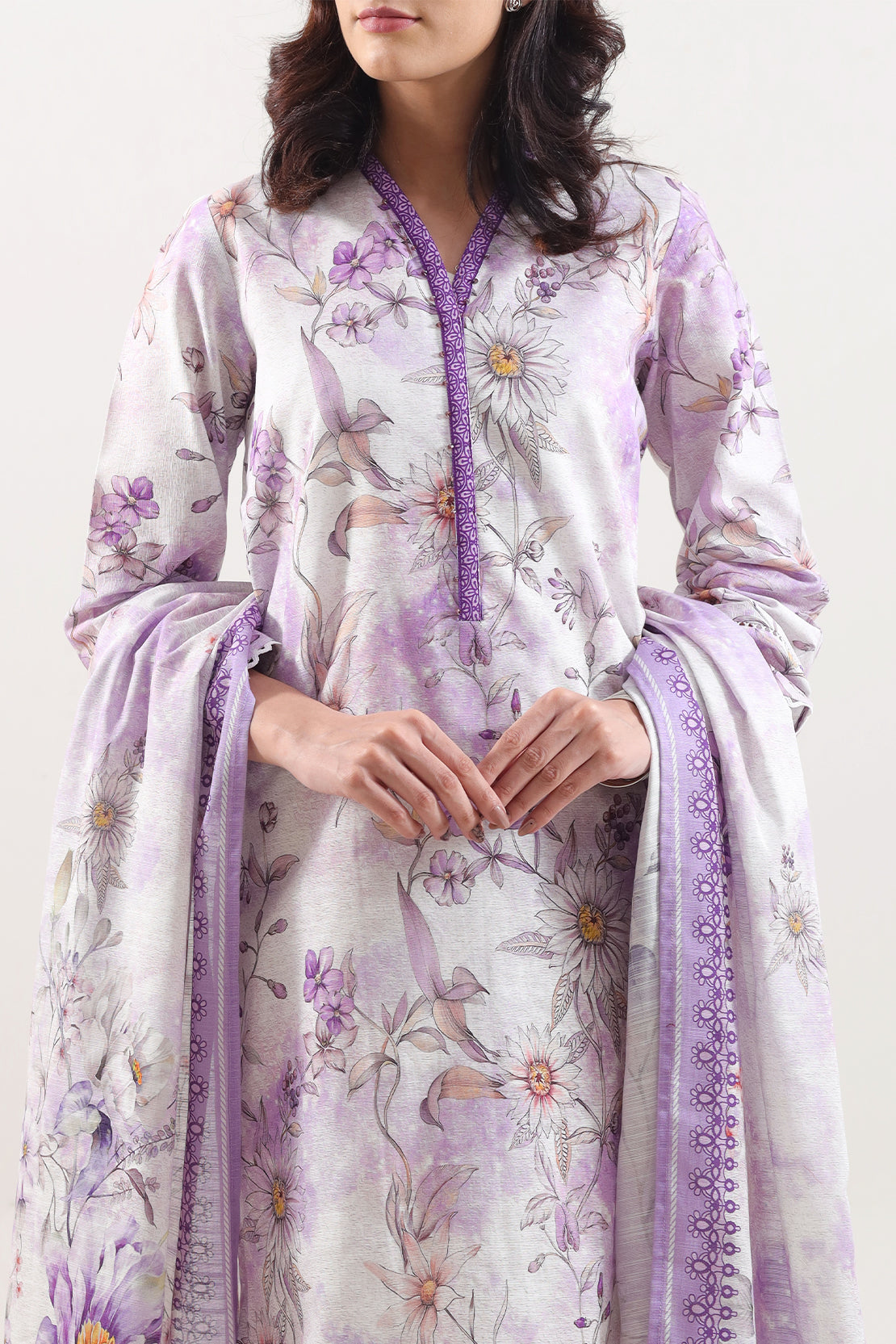 Unstitched Printed Cotton Khaddar 3 Piece125808