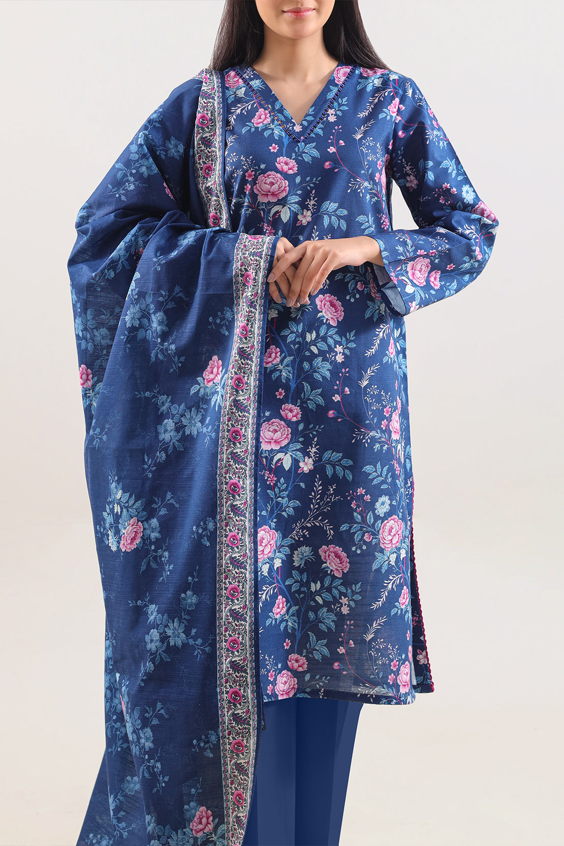 Unstitched Printed Cotton Khaddar 3 Piece125815