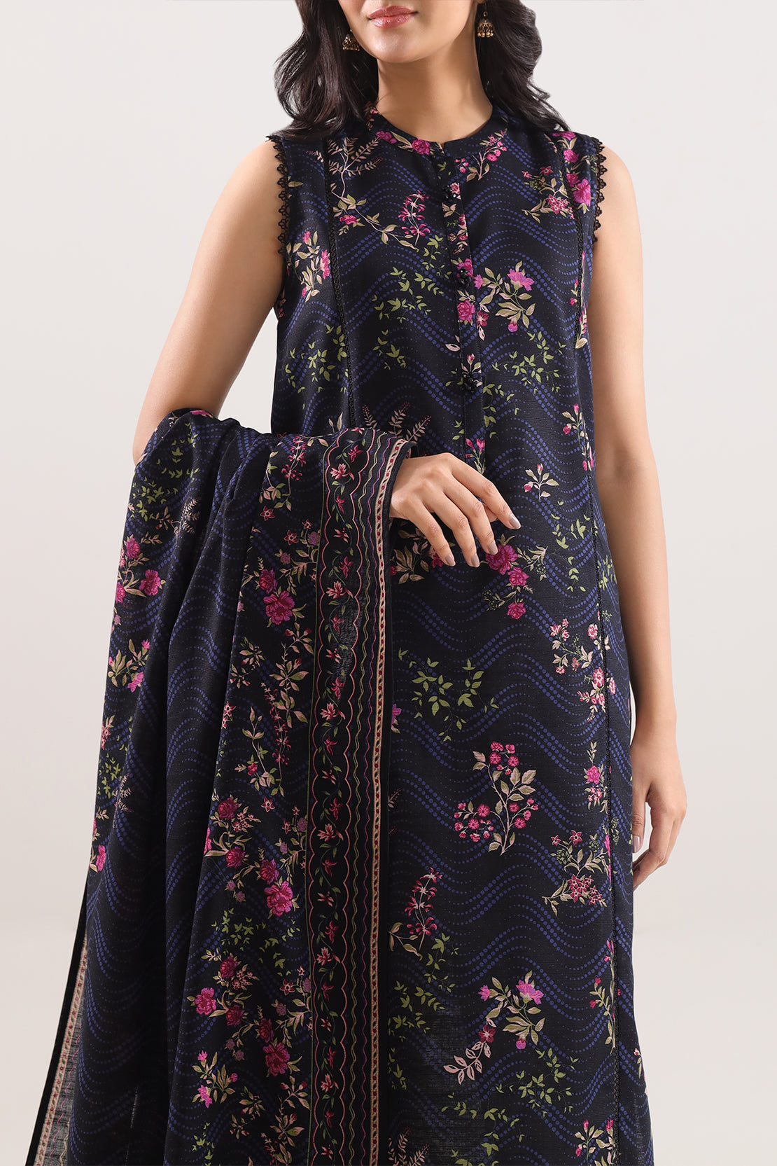 Unstitched Printed Warm Khaddar 3 Piece129803