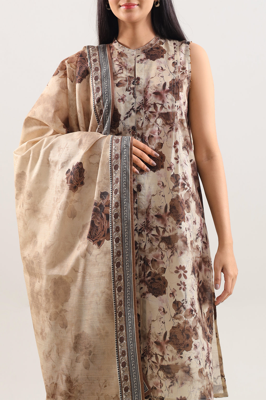 Unstitched Printed Warm Khaddar 3 Piece118384