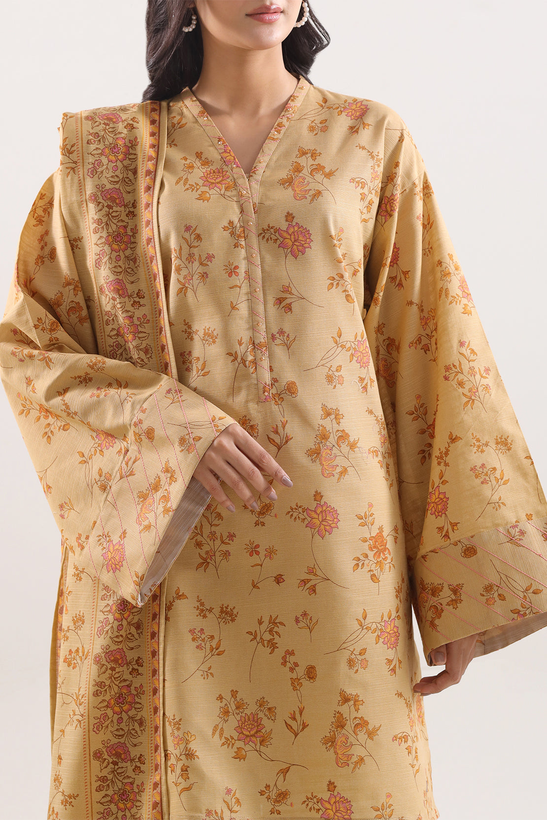 Unstitched Printed Warm Khaddar 3 Piece128283