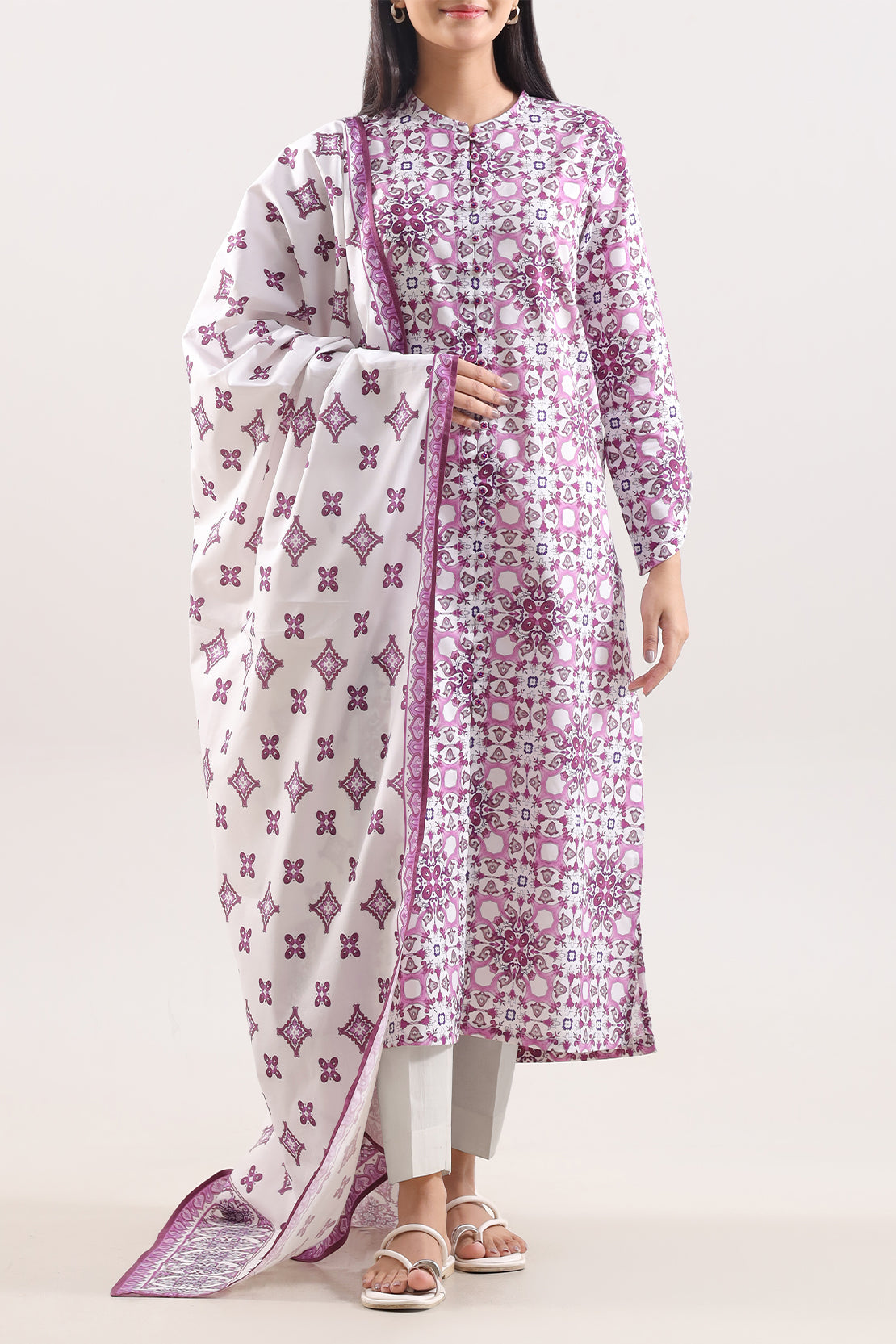 Unstitched Printed Warm Cotton 3 Piece128182