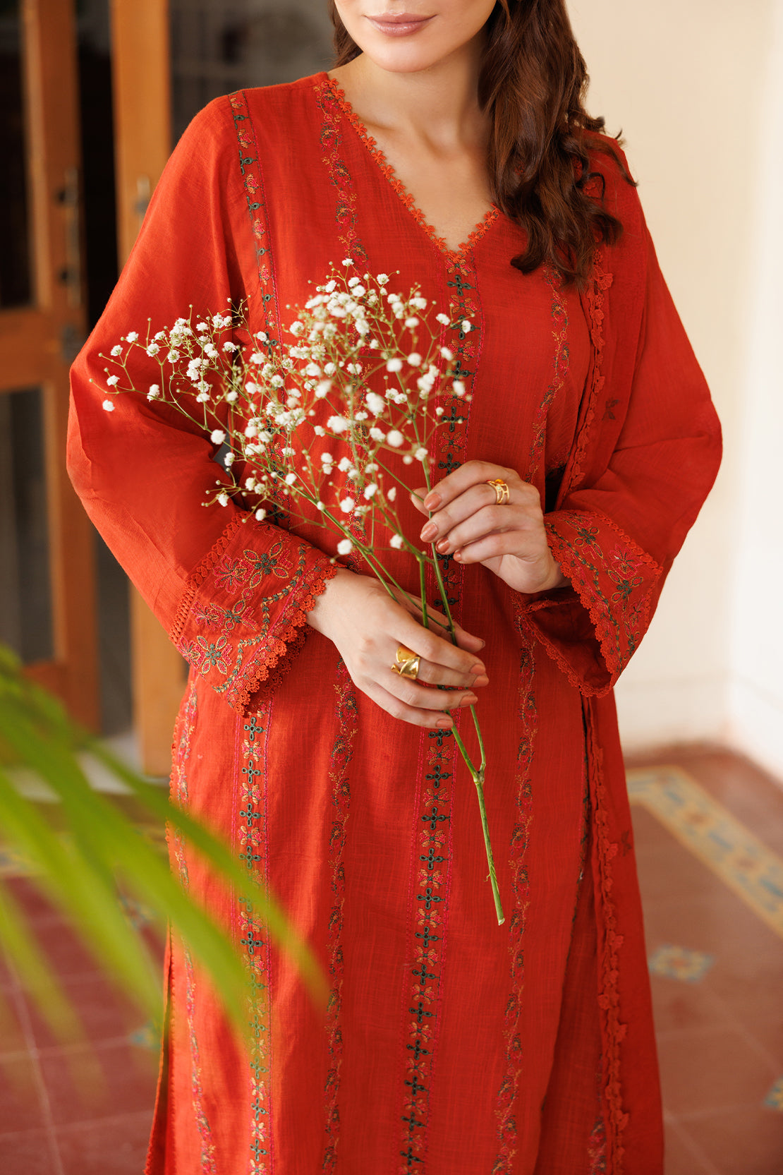 Unstitched Solid Embroidered Warm Khaddar 3 Piece120605