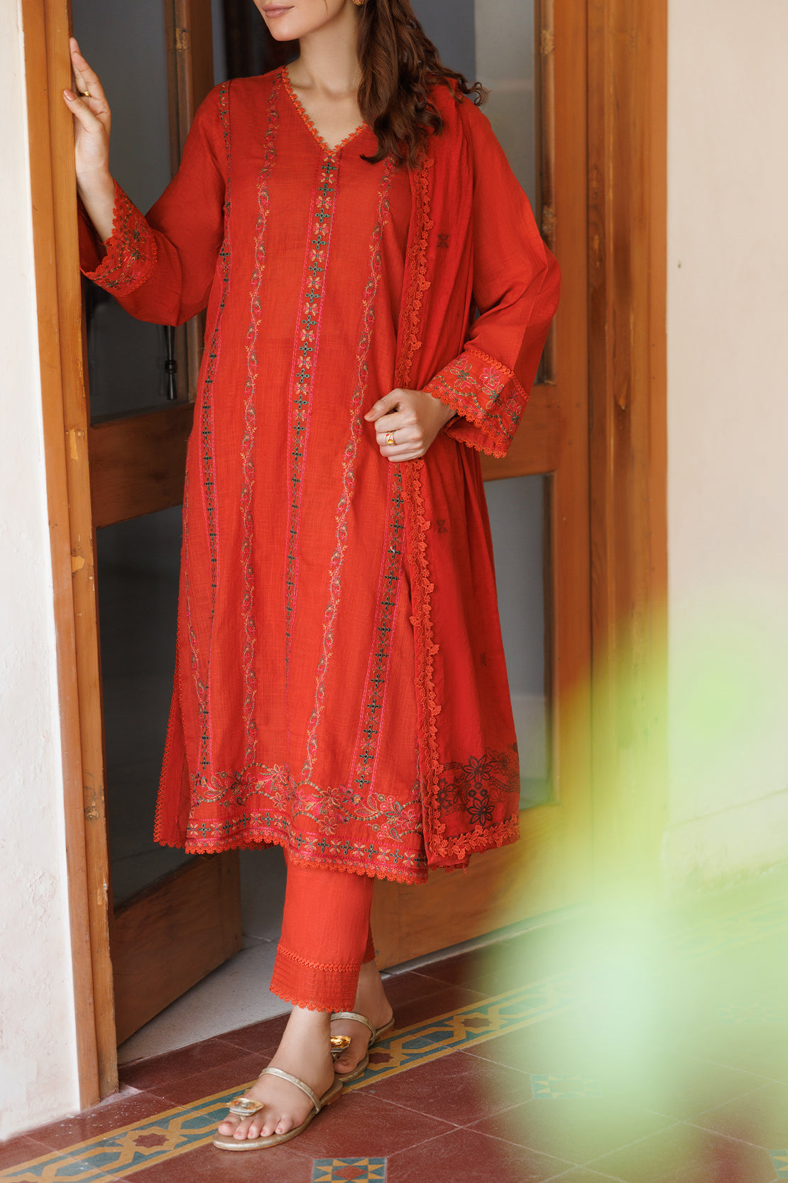 Unstitched Solid Embroidered Warm Khaddar 3 Piece120605