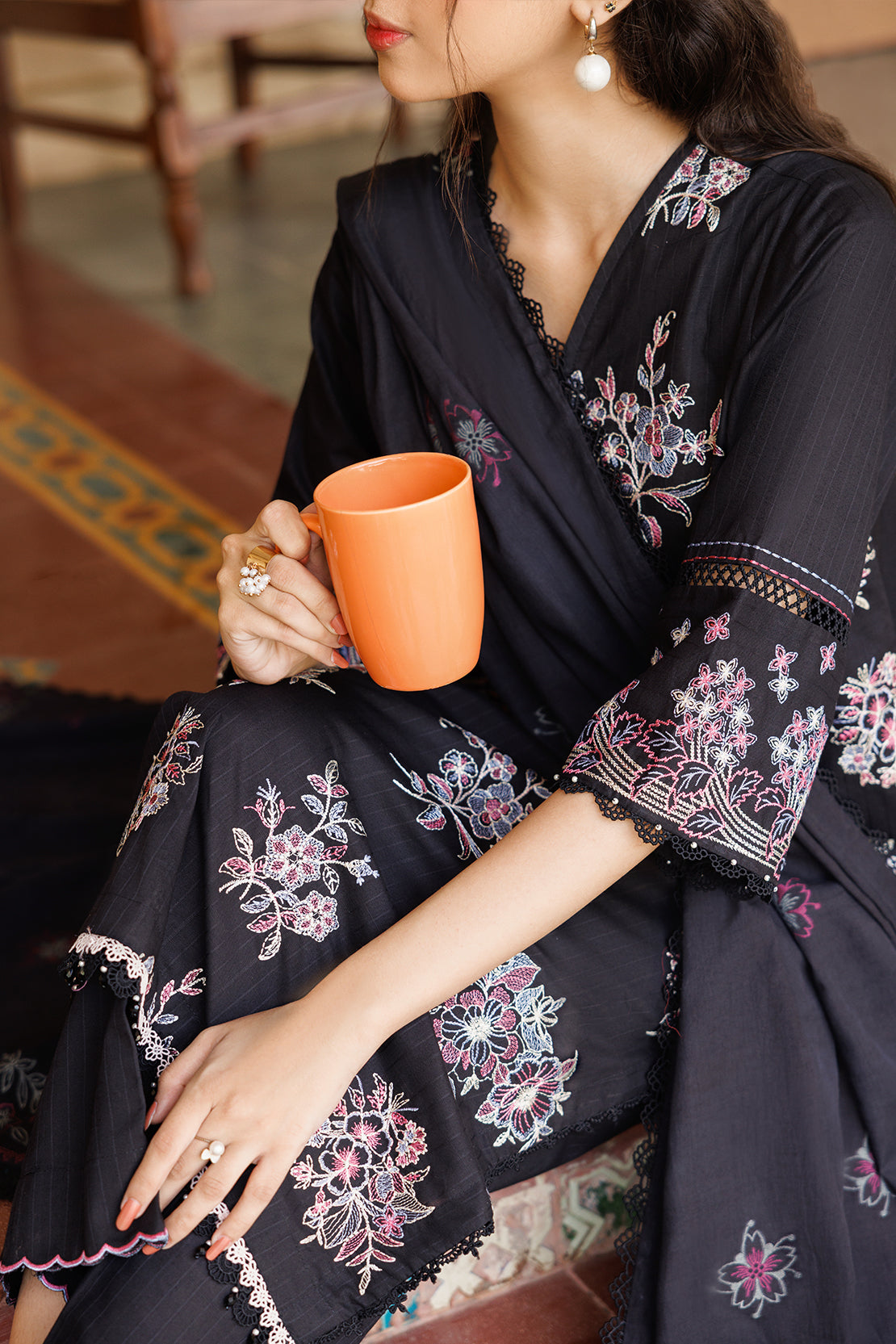 Unstitched Solid Embroidered Warm Khaddar 3 Piece120610