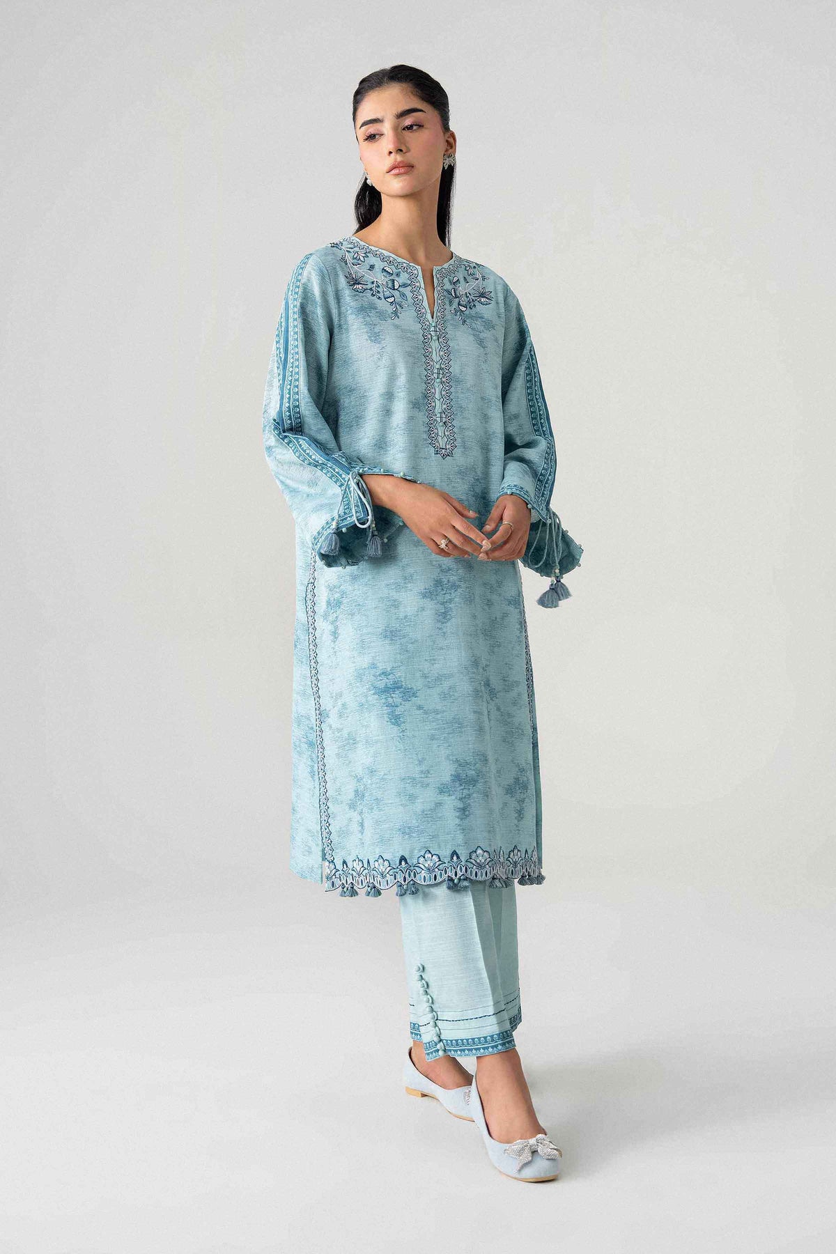 2 Piece - Printed Embroidered Suit - U2STE-NISHA26WV1-1