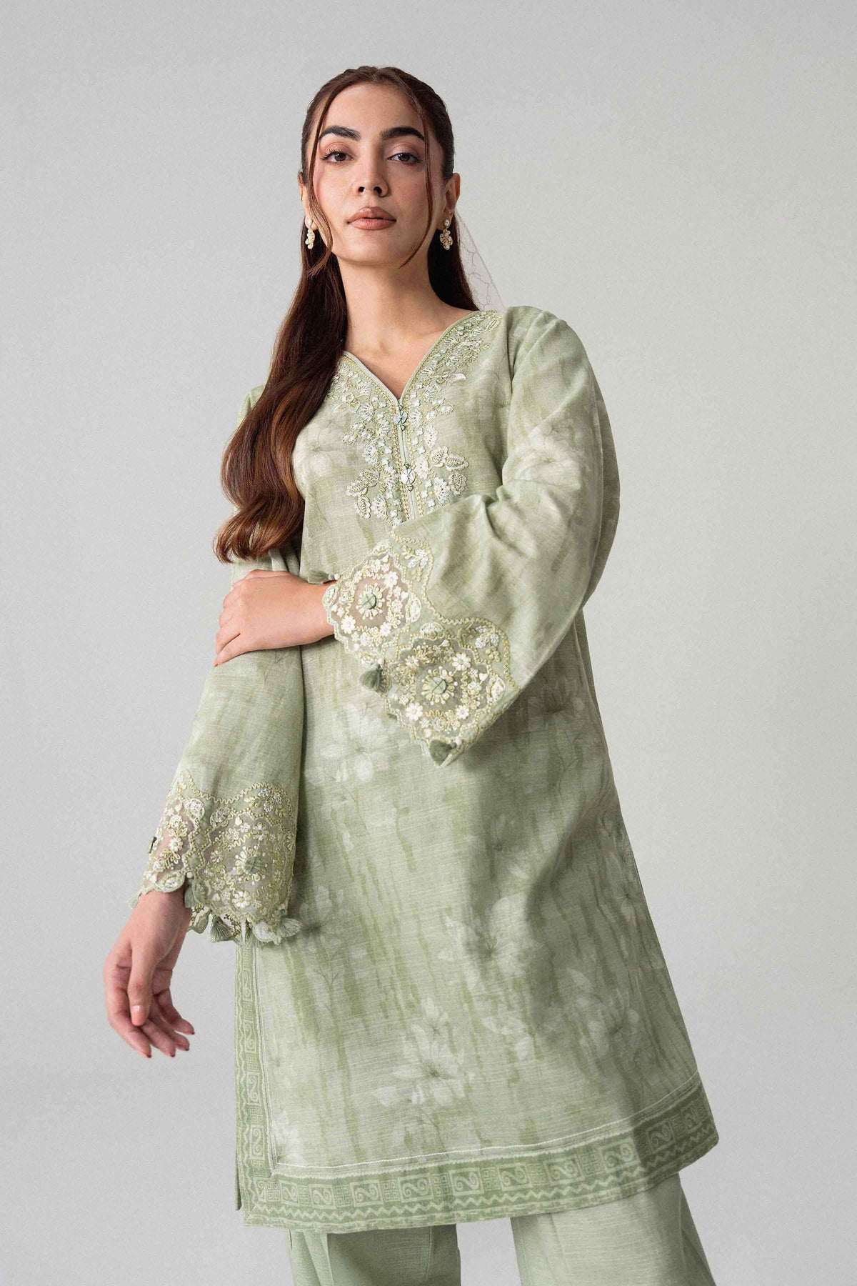 2 Piece - Printed Embroidered Suit - U2STE-NISHA26WV1-2